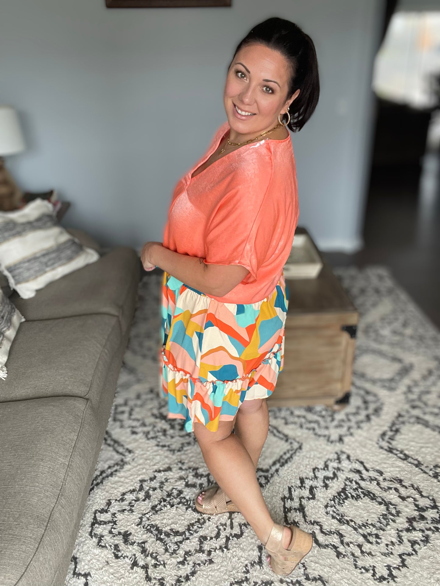 They Can't Help but Stare Tiered Mini Skirt