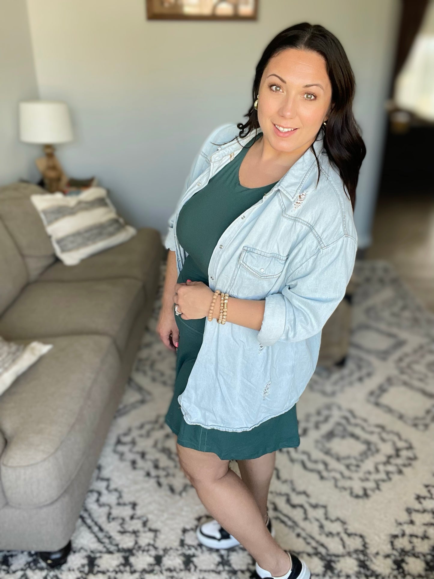 Get Moving Racer Back Crop Tank in Everglade Green