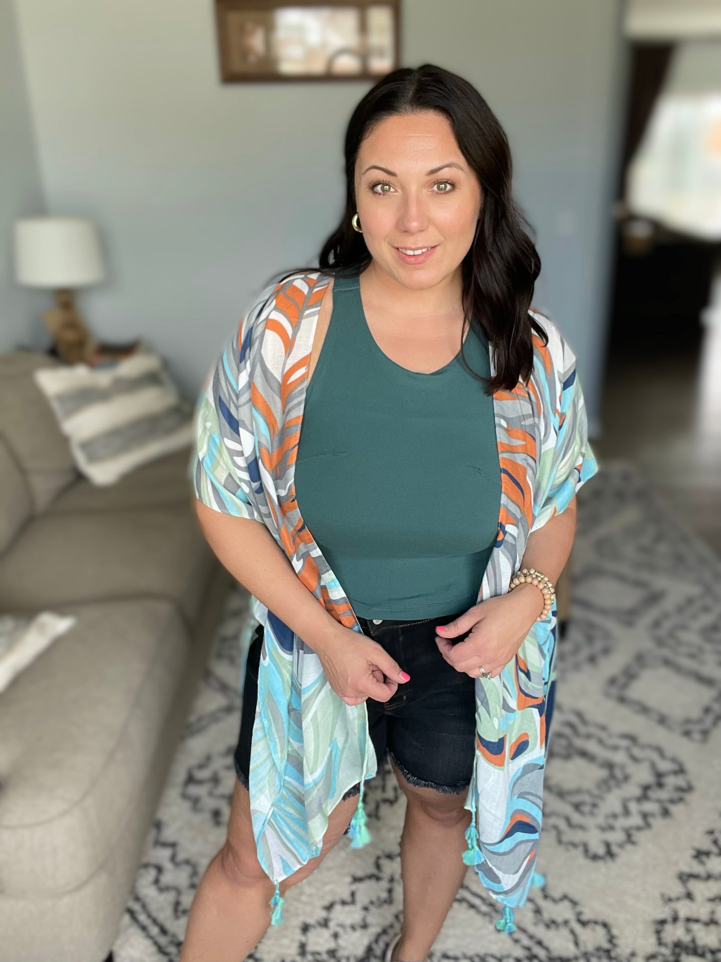 Get Moving Racer Back Crop Tank in Everglade Green