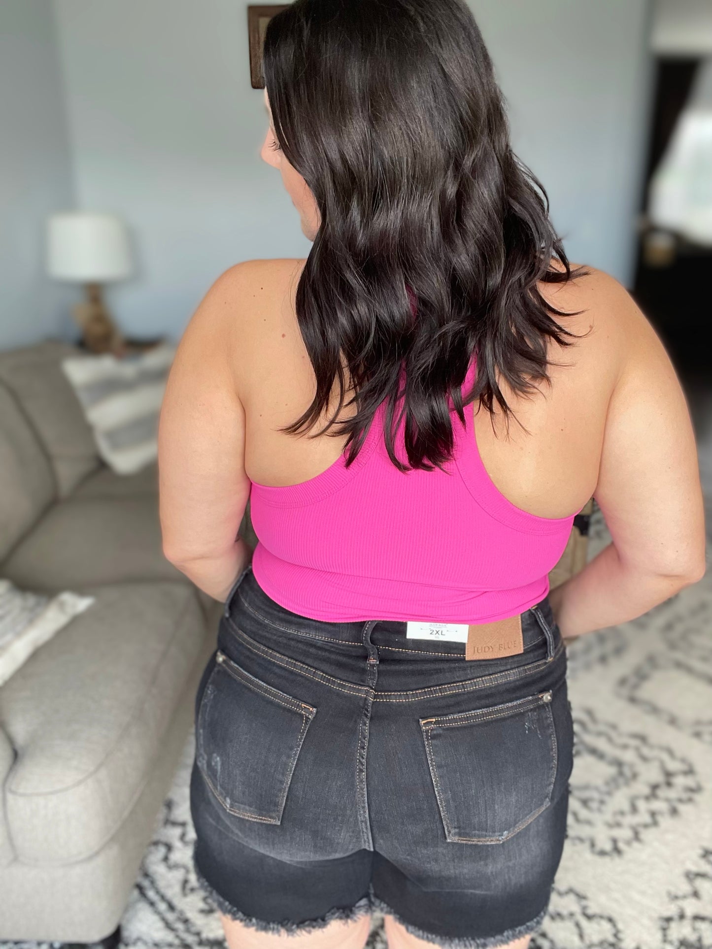 Ember High Rise Control Top Fray Hem Shorts