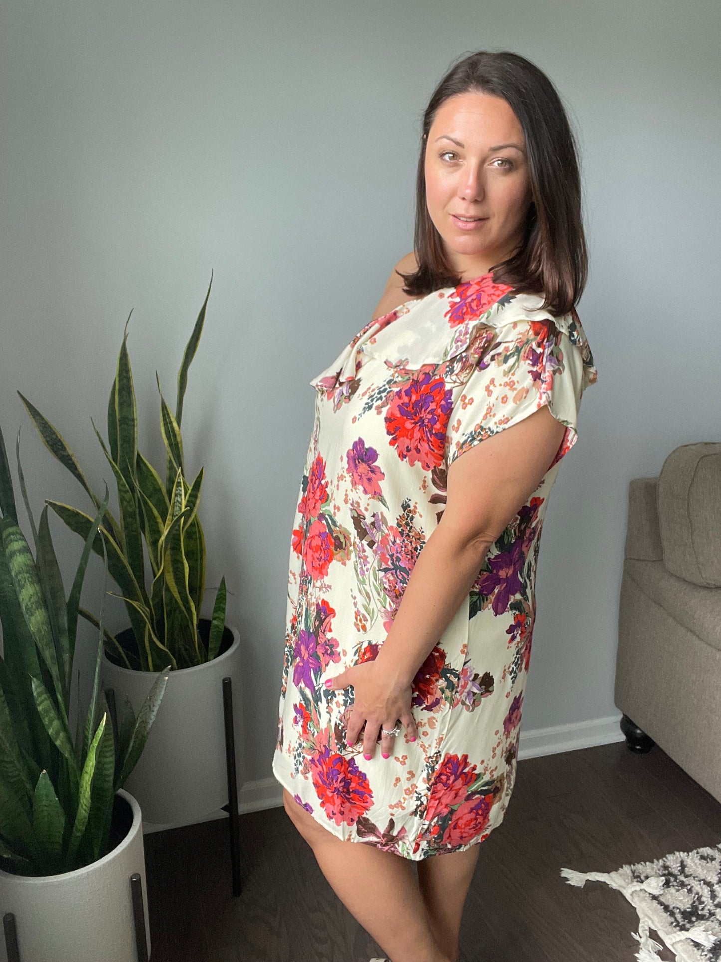 Total Wonder One Shoulder Floral Dress