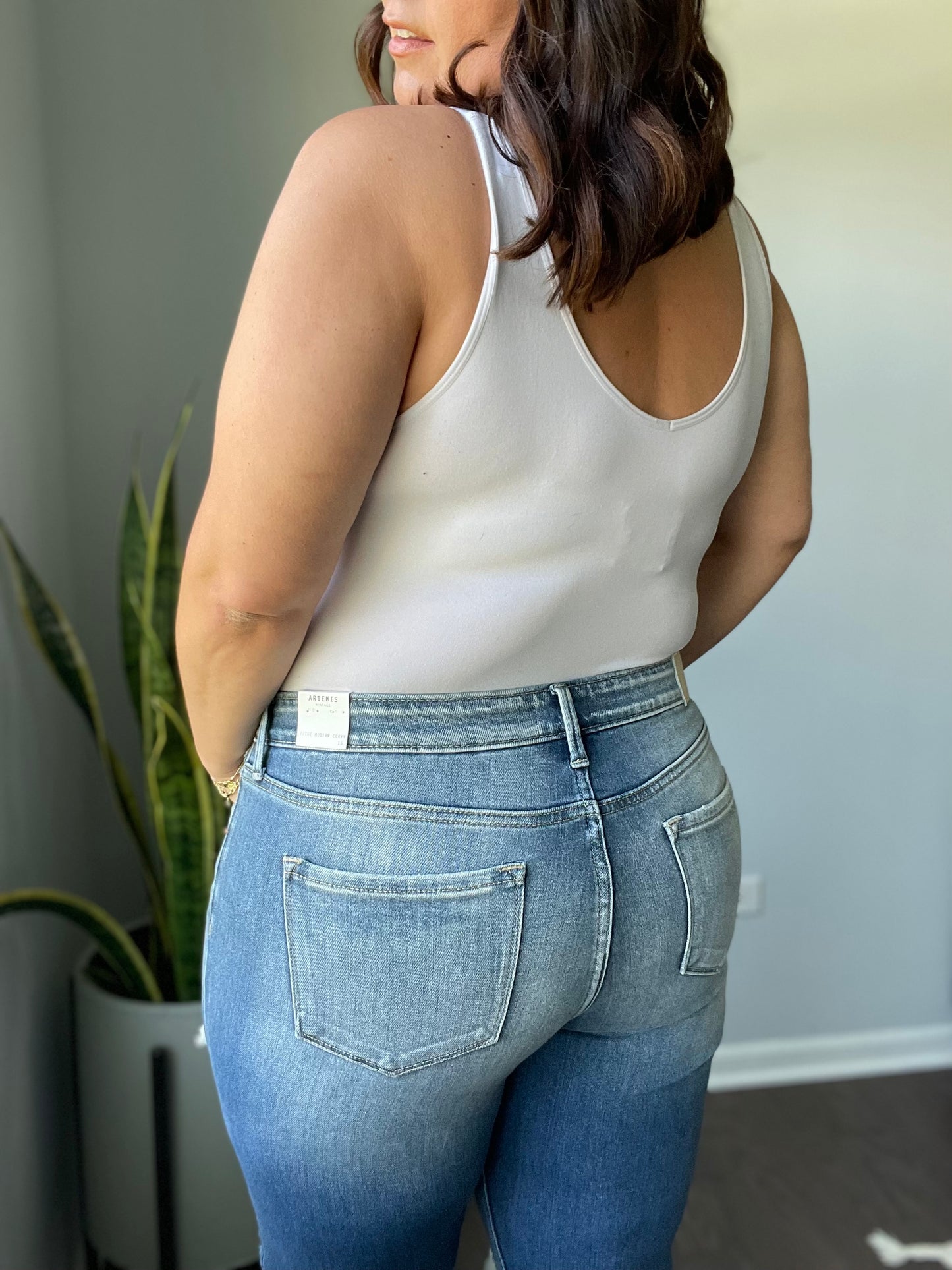 Belinda High Rise Distressed Straight Jeans