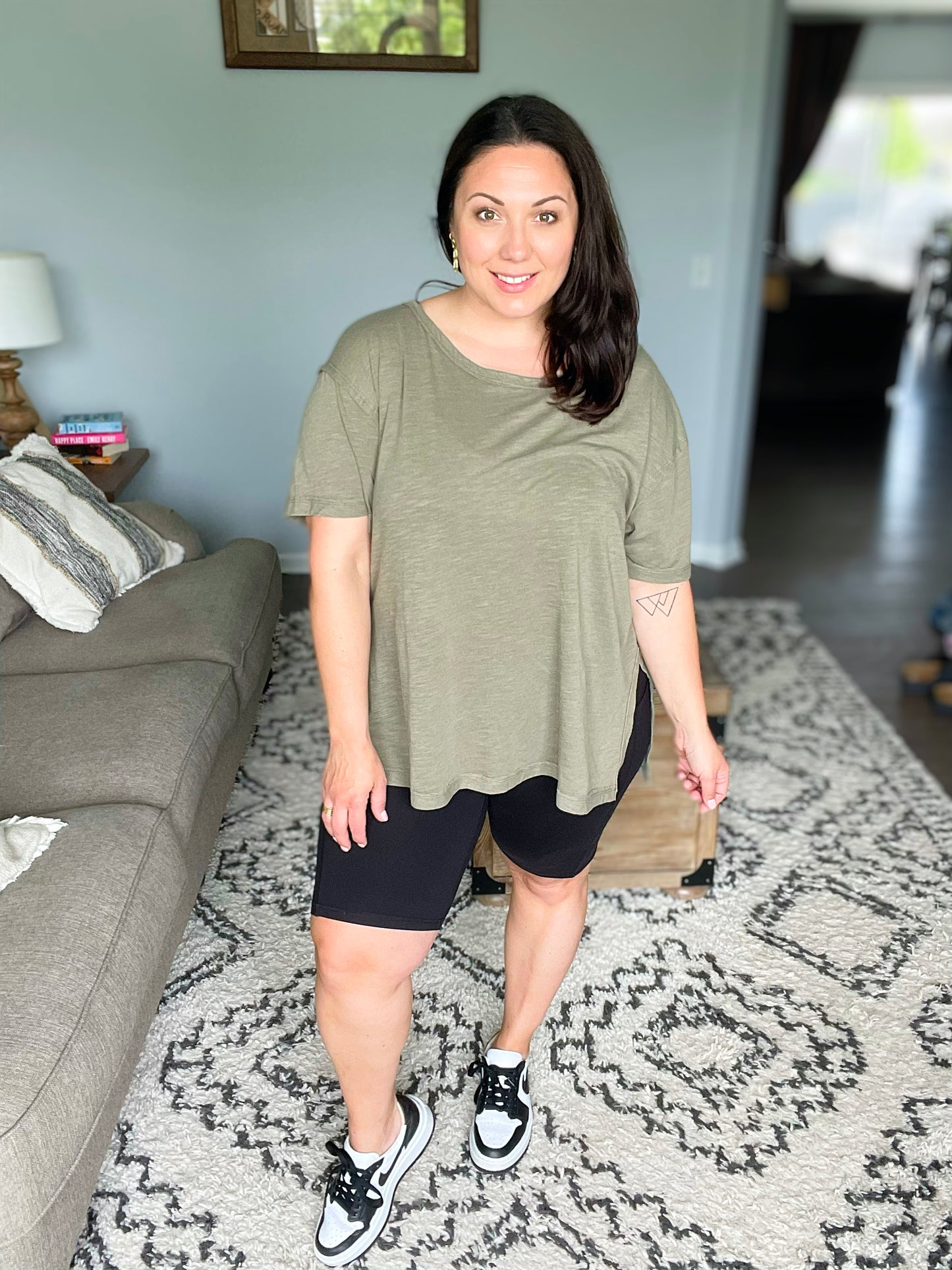 Let Me Live Relaxed Tee in Army