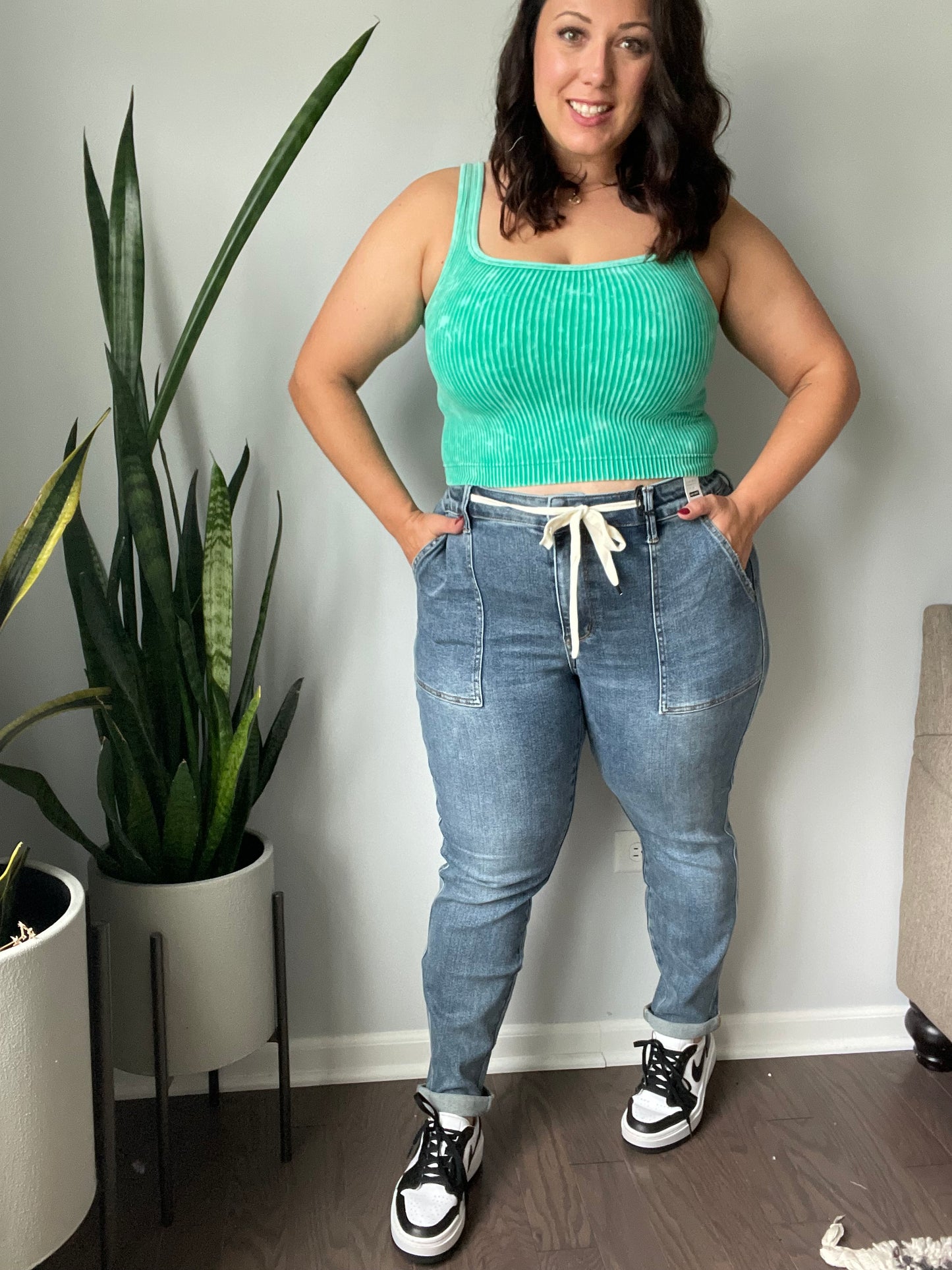 Payton 2.0 Pull On Denim Joggers in Medium Wash