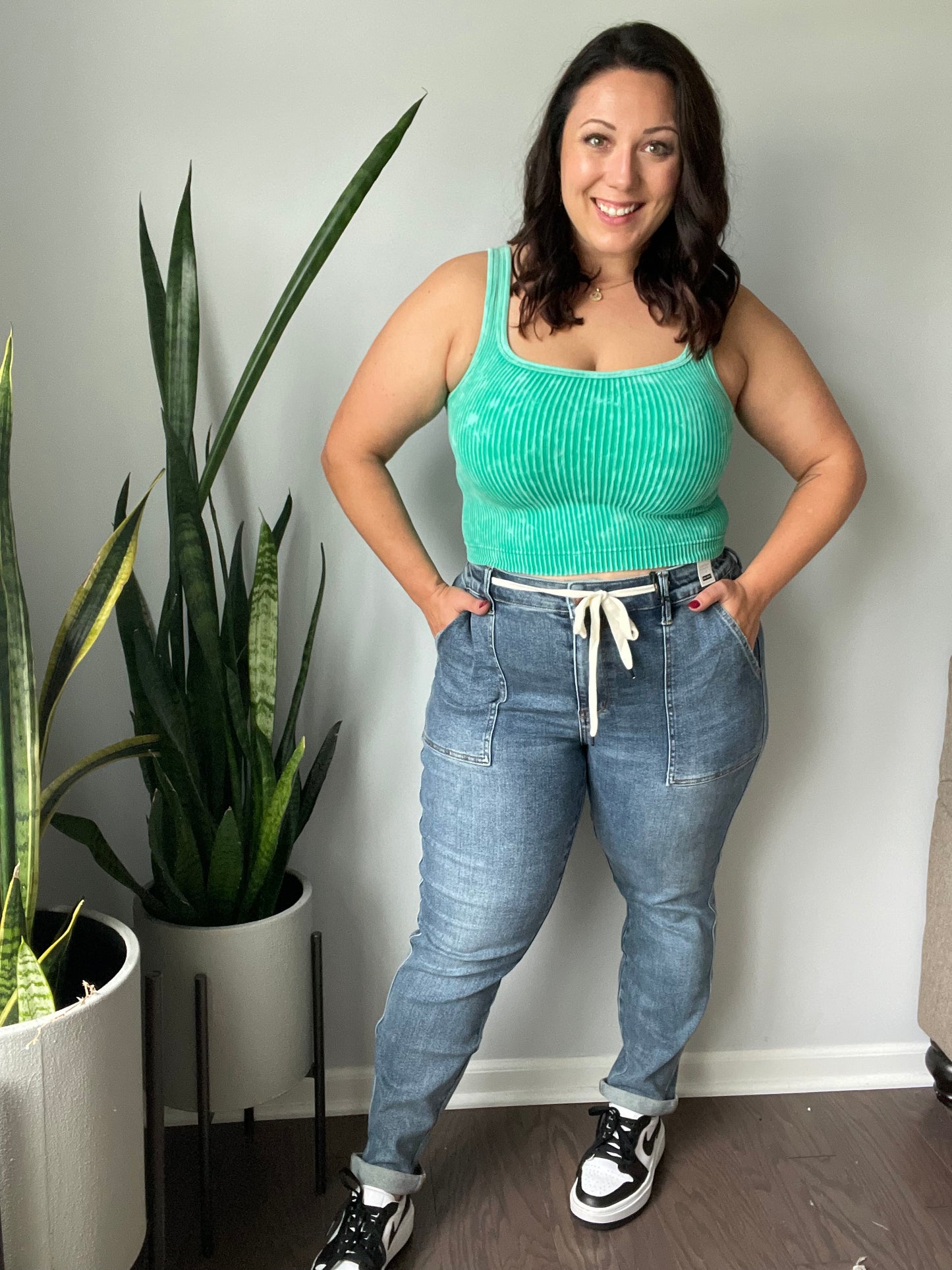 Payton 2.0 Pull On Denim Joggers in Medium Wash