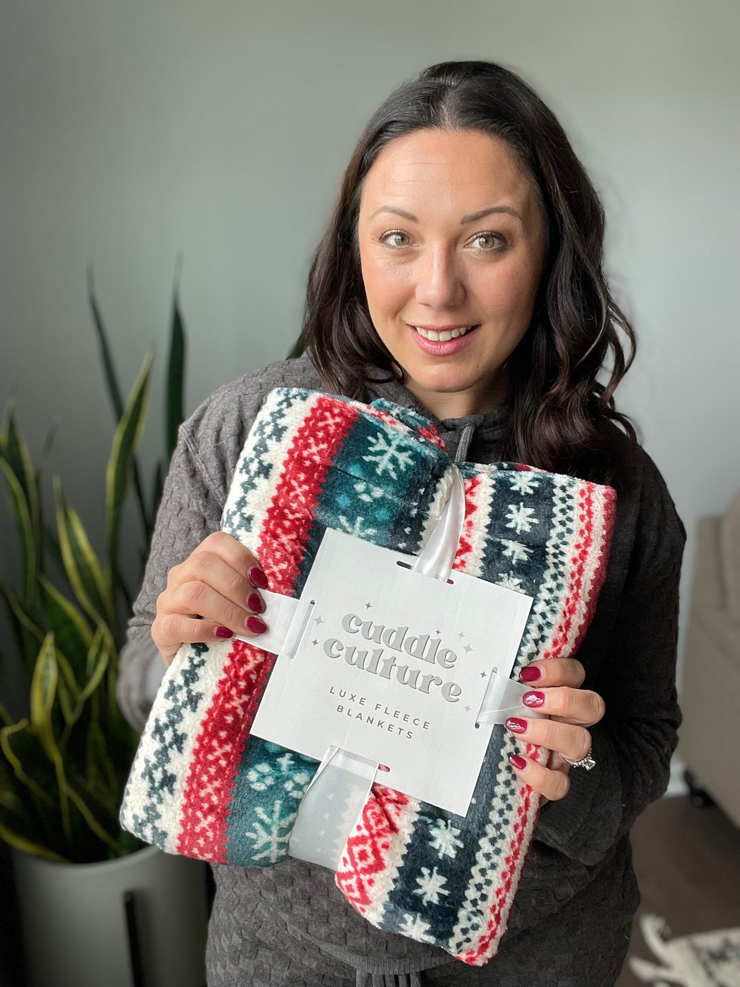 Holiday Fleece Blanket in Sweater Knit