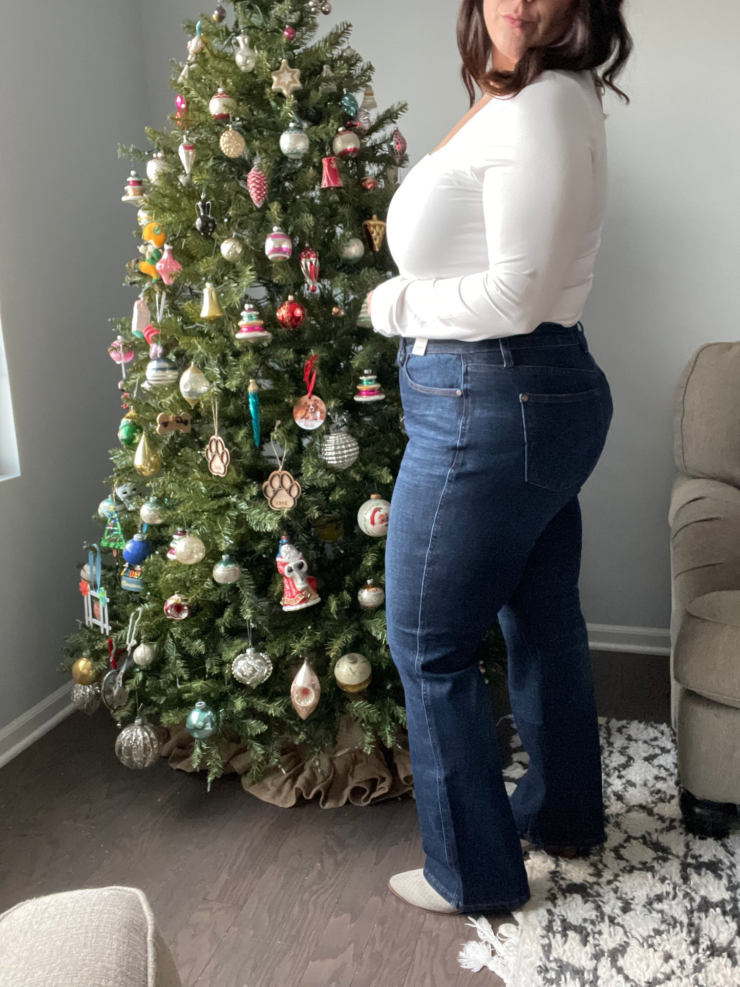 Coffee Break High Rise Button-Fly Straight Jeans