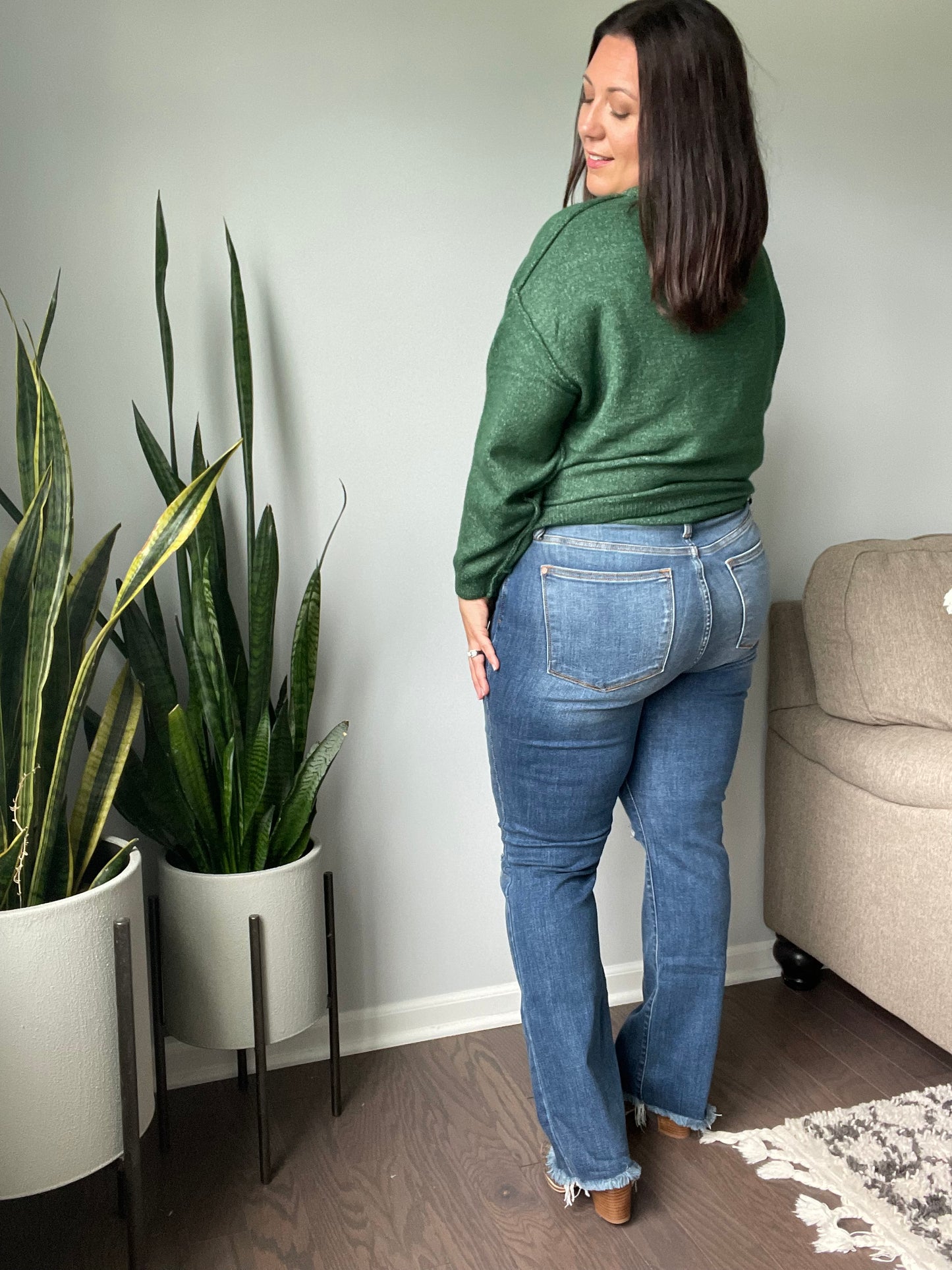 Morgan High Rise Distressed Straight Jeans