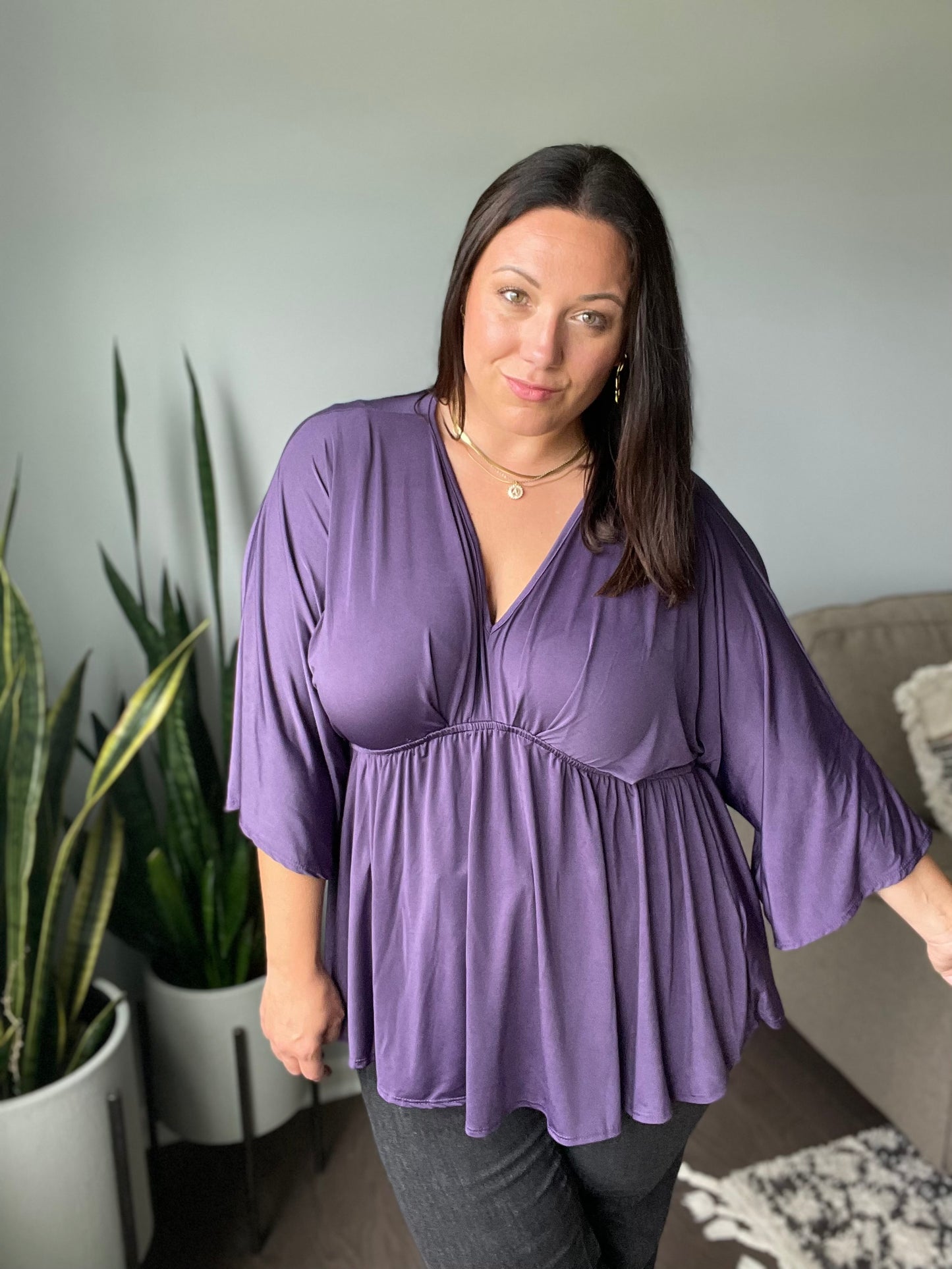 Love On The Line V-Neck Peplum Blouse