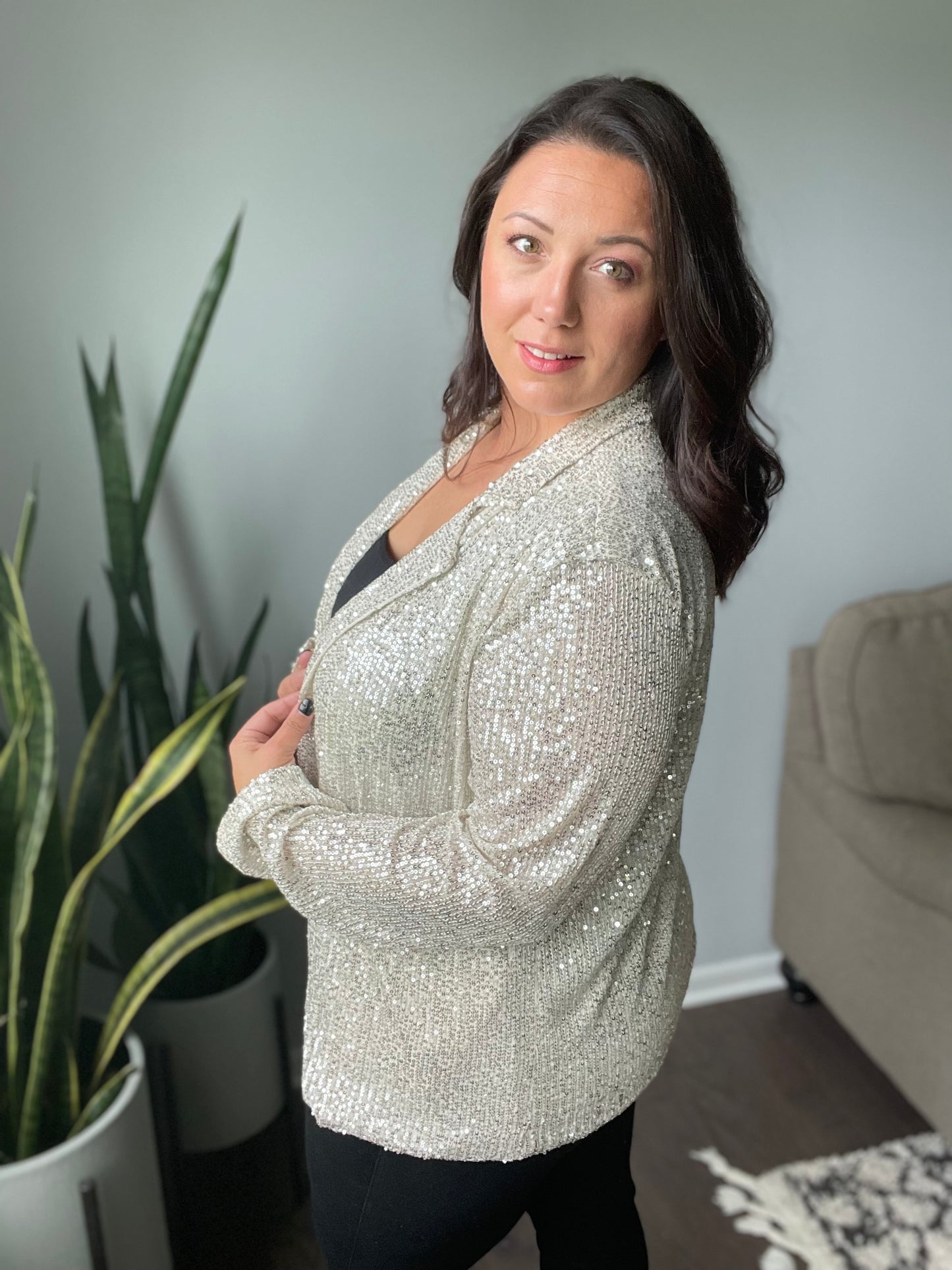 Champagne Wishes Sequin Blazer