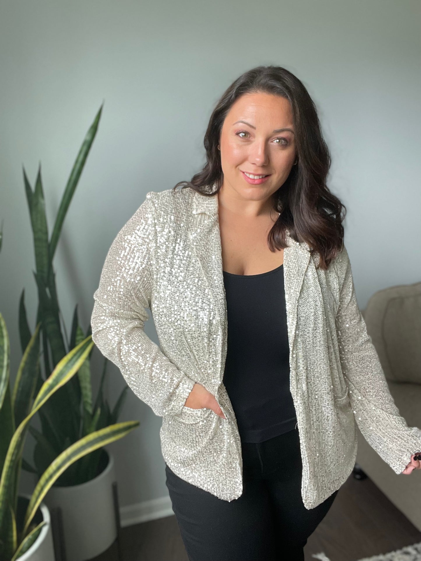 Champagne Wishes Sequin Blazer