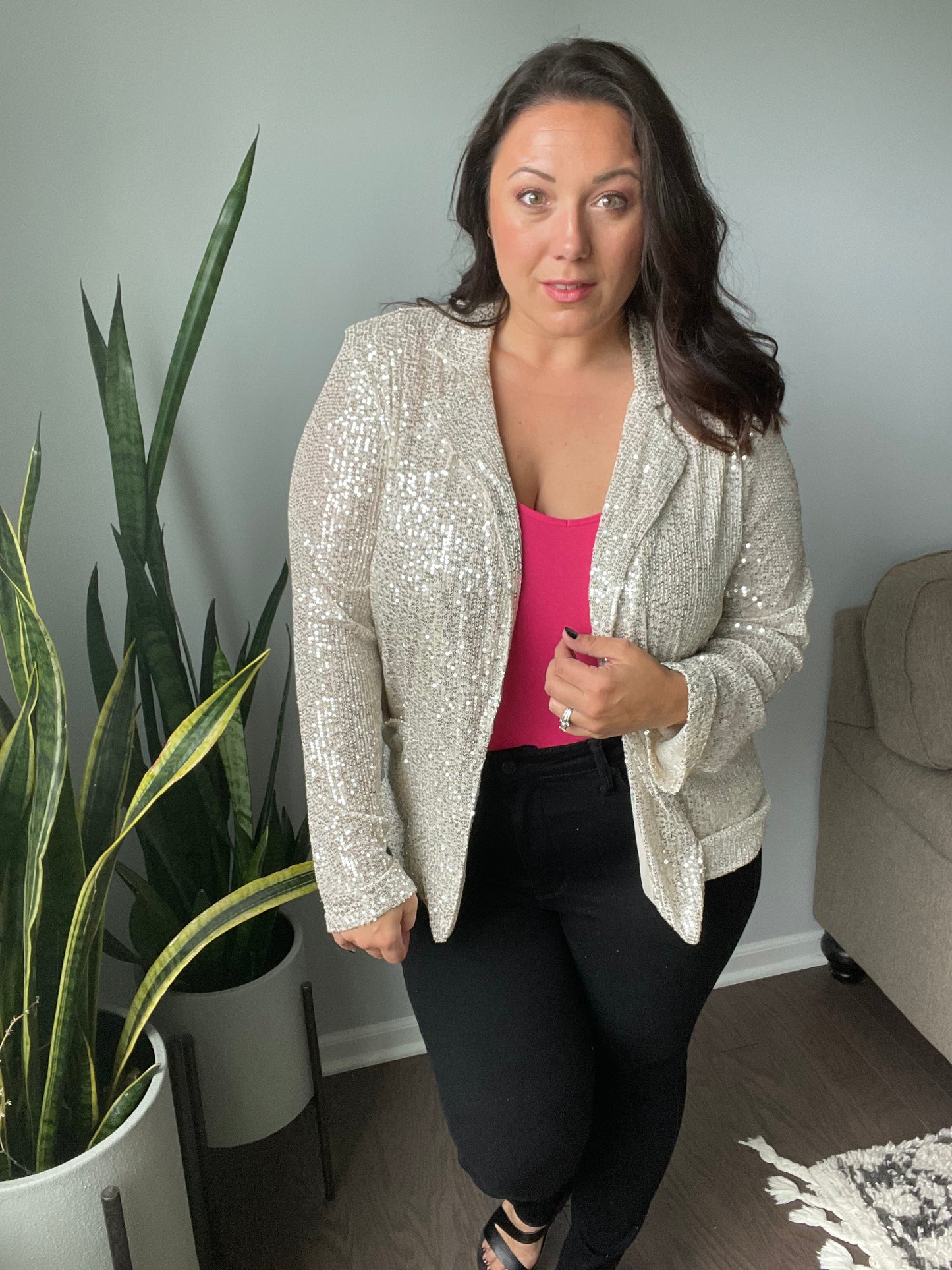 Champagne Wishes Sequin Blazer