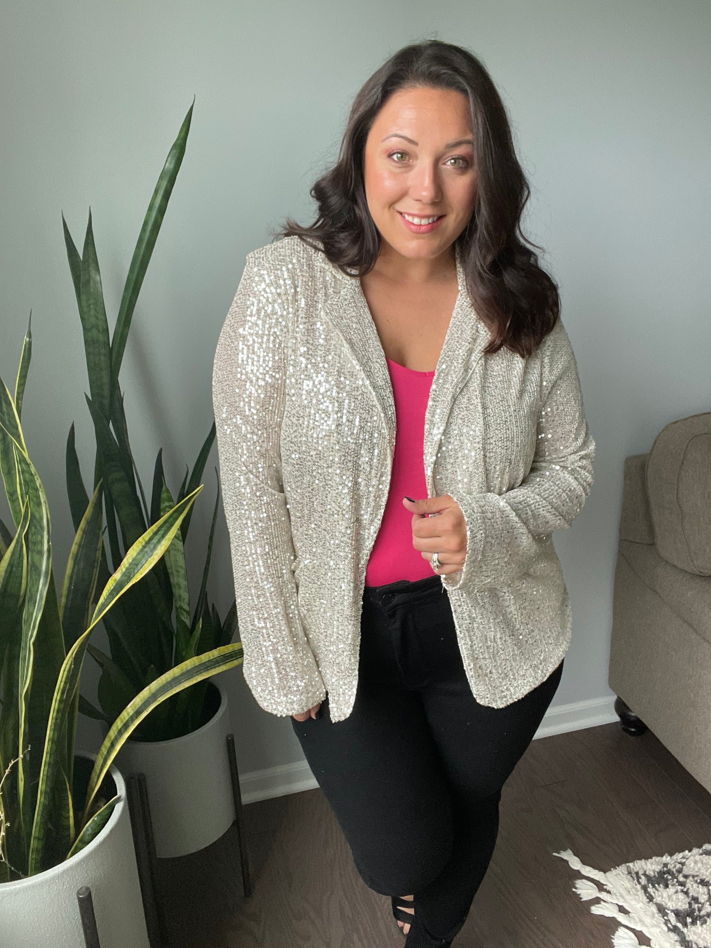 Champagne Wishes Sequin Blazer