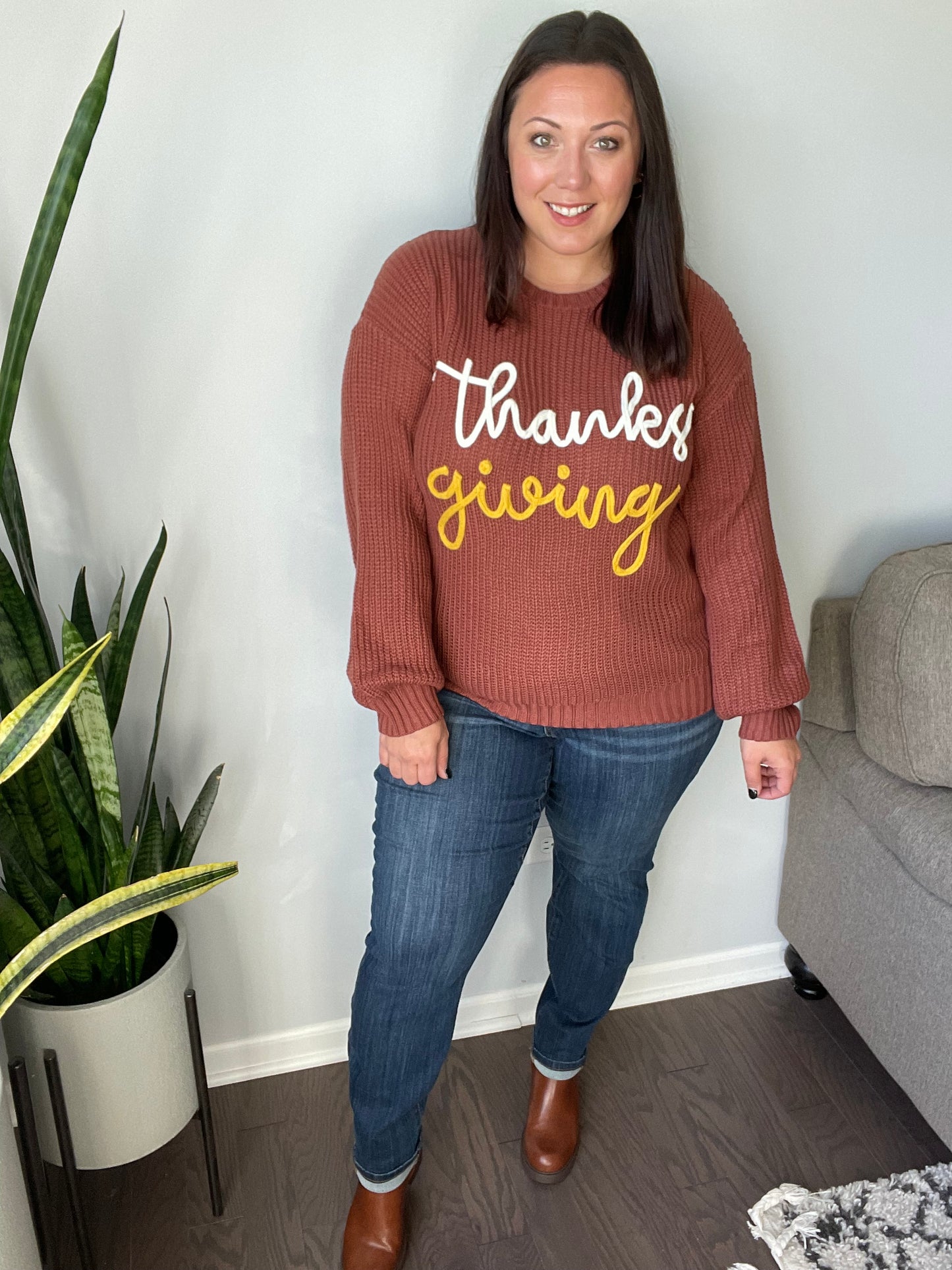 Turkey Day High Rise Pull On Double Cuff Slim Jeans (Tall/Long option)