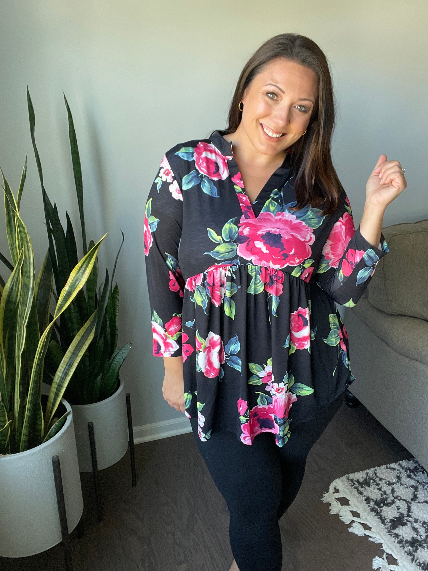 Doing My Best Floral Top