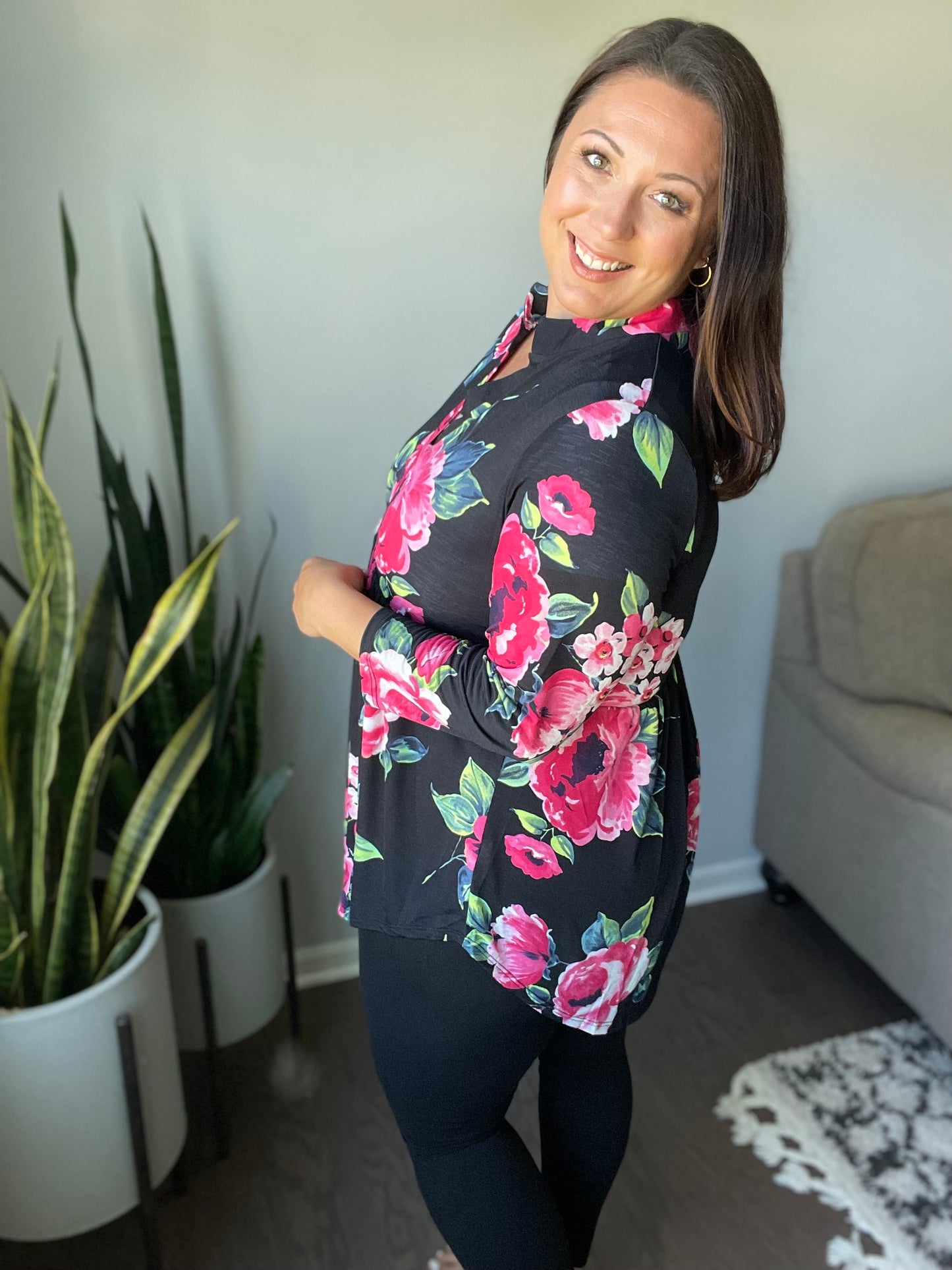 Doing My Best Floral Top