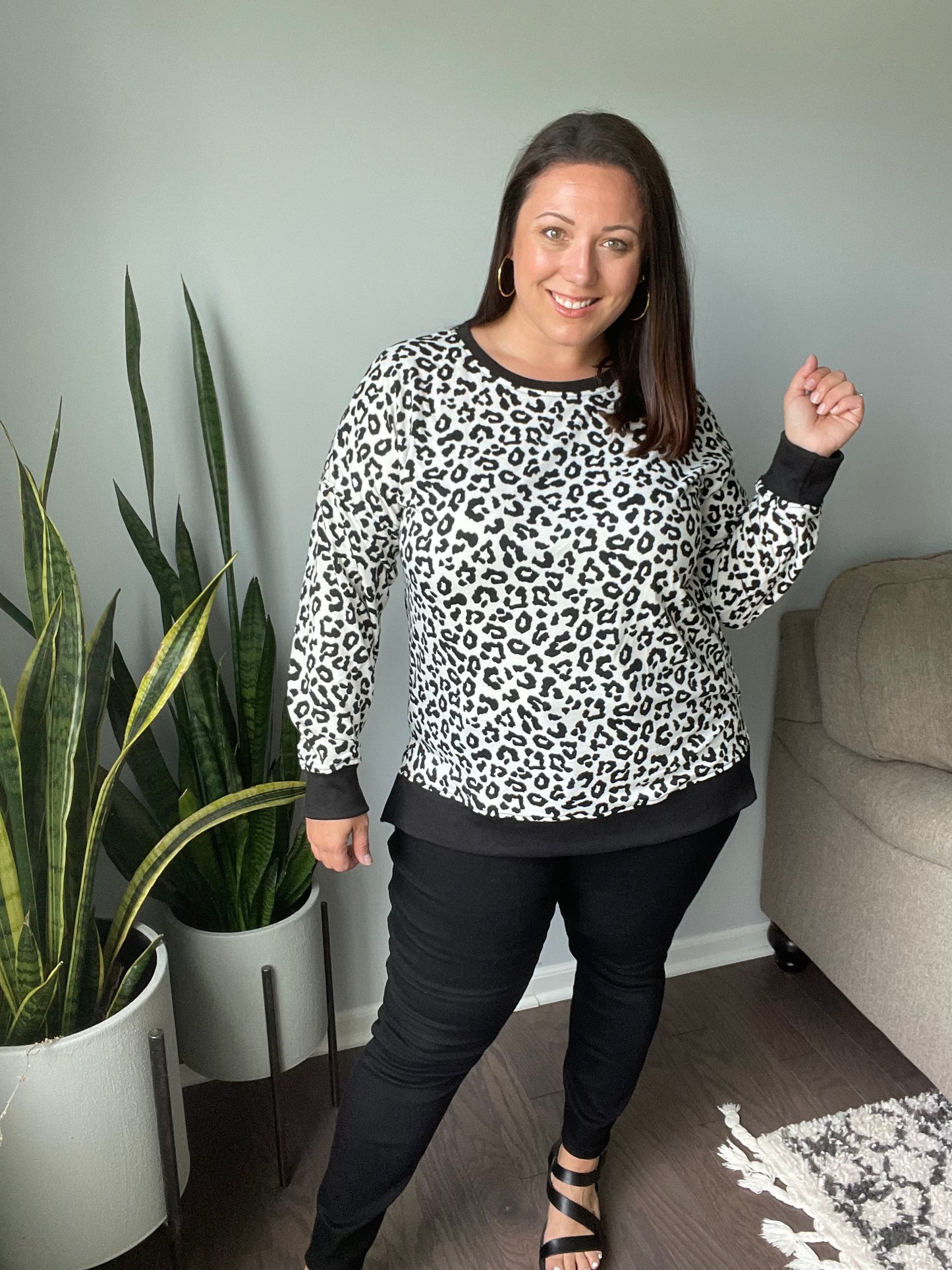 Cozy in Cheetah Pullover Sweatshirt