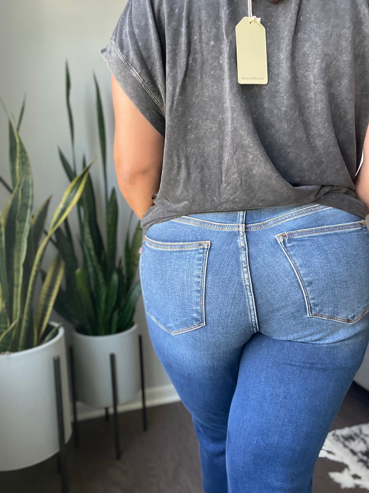 Estelle High Waist Thermal Straight Jeans