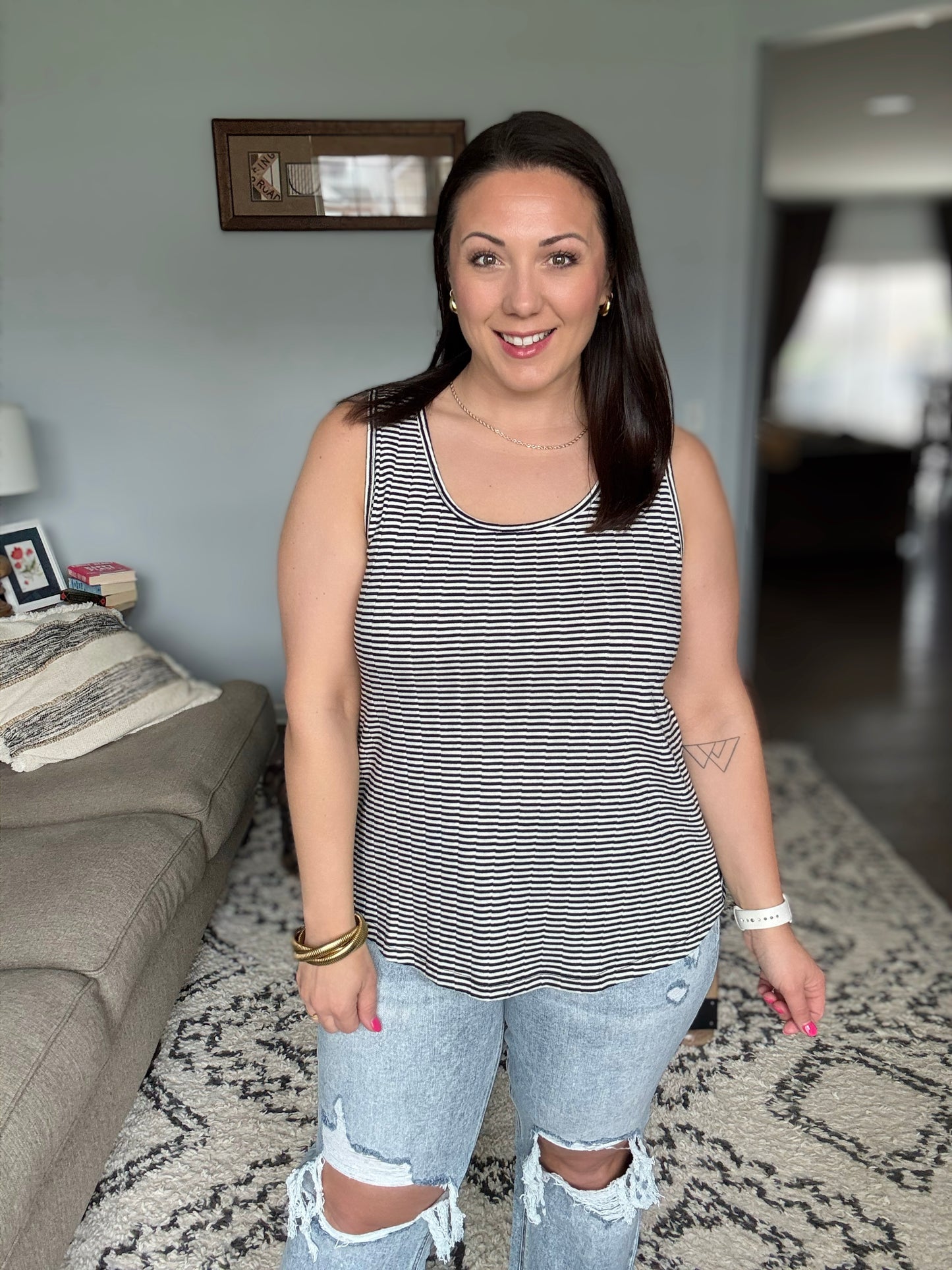 Sandy Toes, Sunburned Nose Scoop Neck Tank