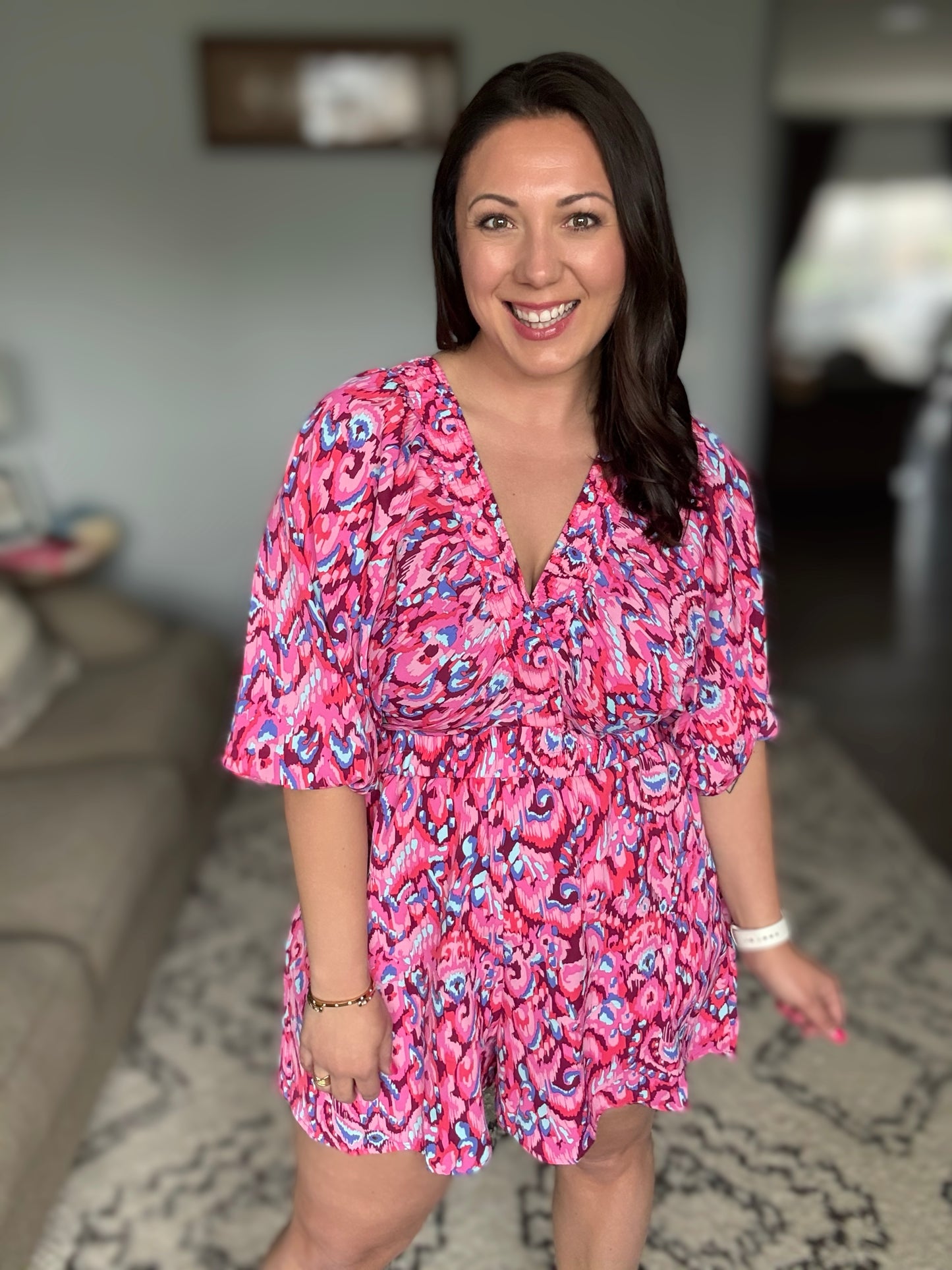 Seems Okay Abstract Print Romper