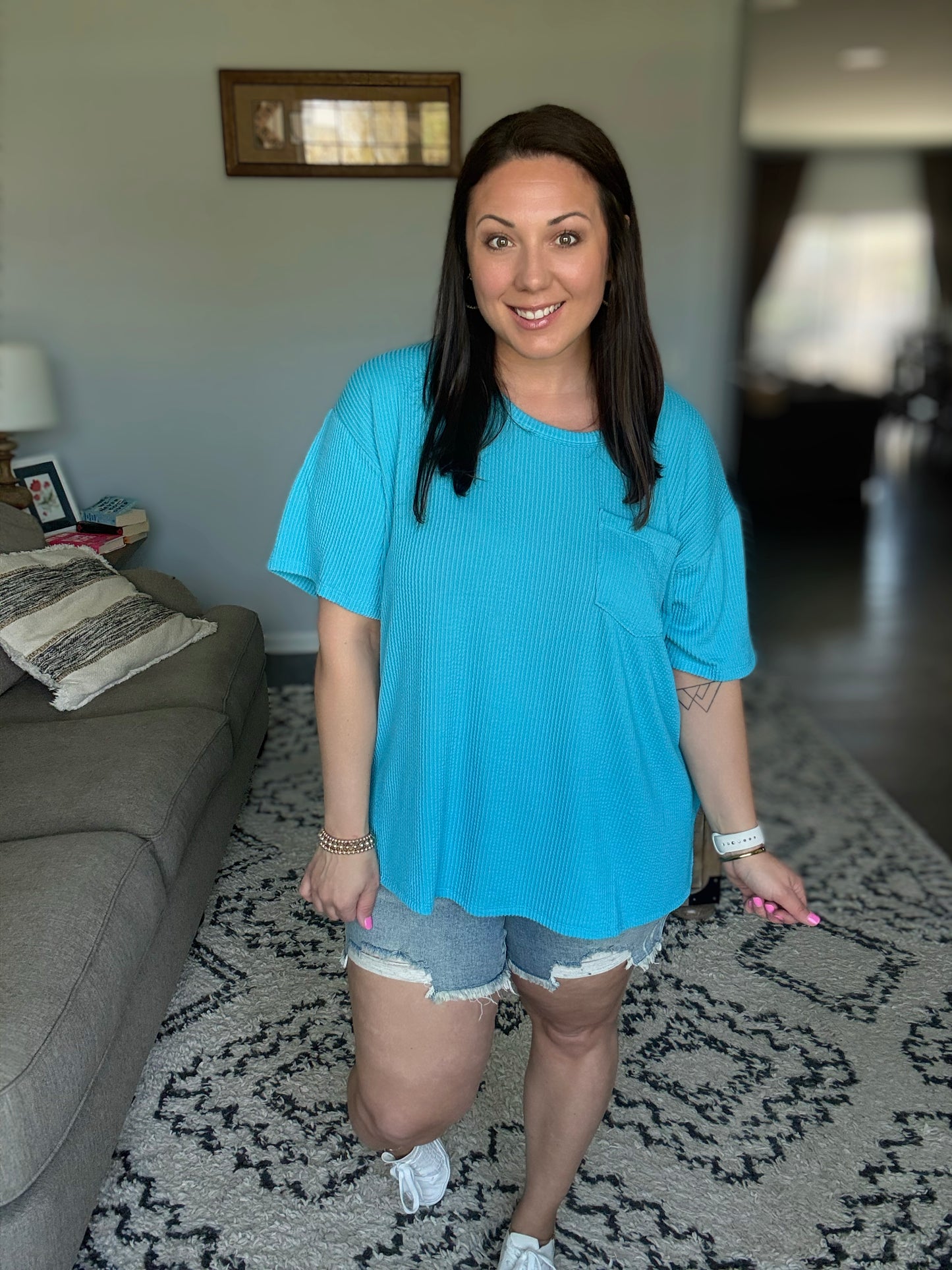 Judy Blue Kat High Rise Fly Stitch Destroyed Denim Shorts