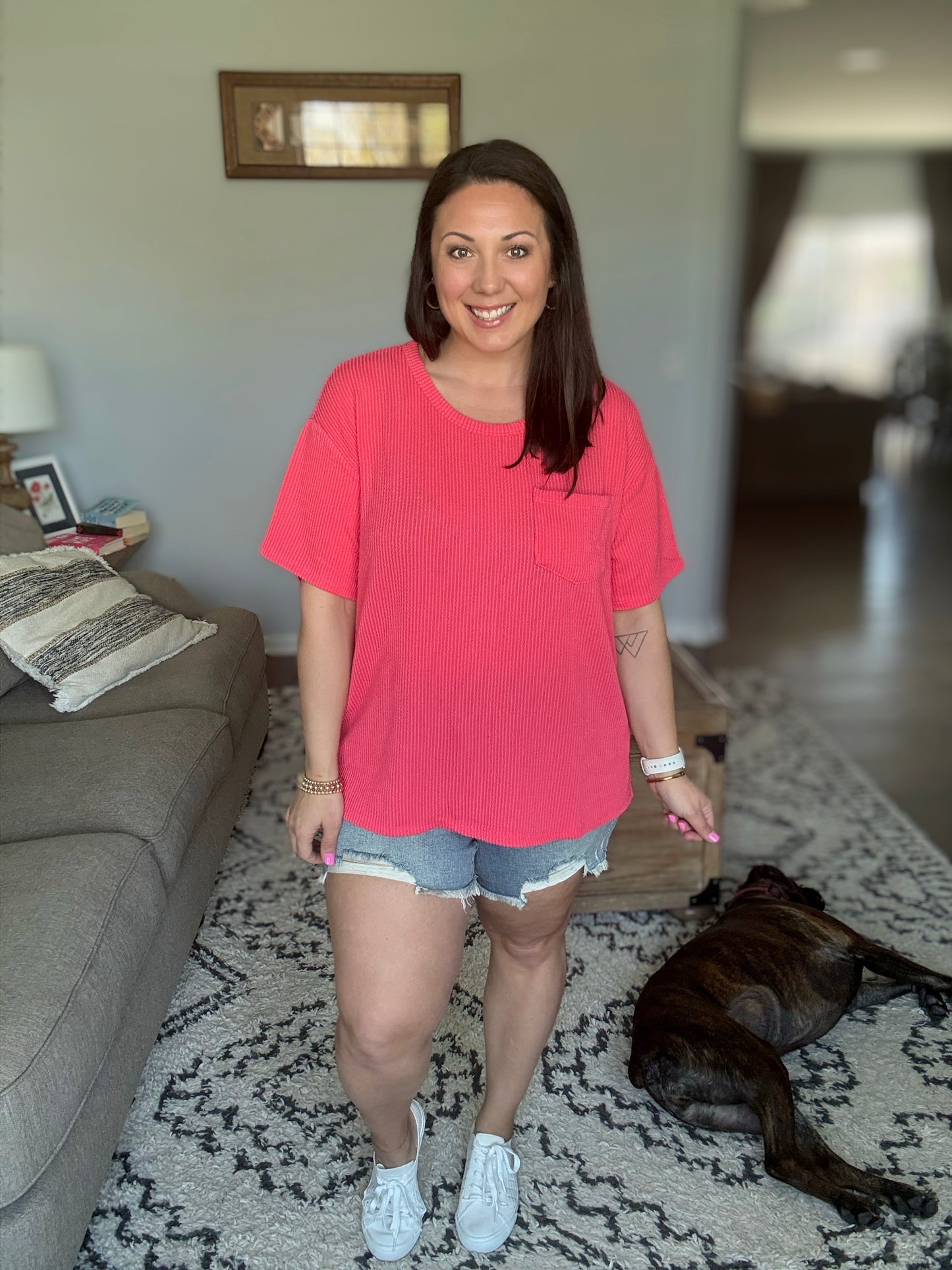 The Go-To Tee in Summer Coral
