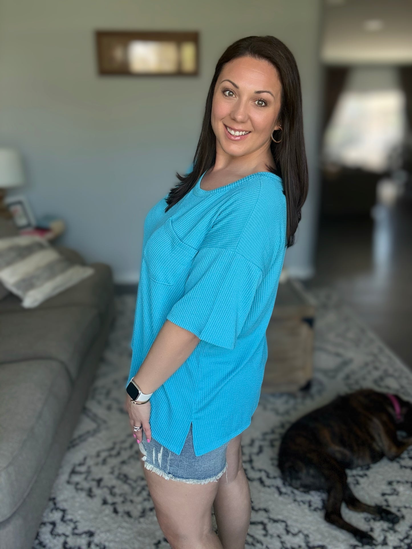 The Go-To Tee in Aqua Glow