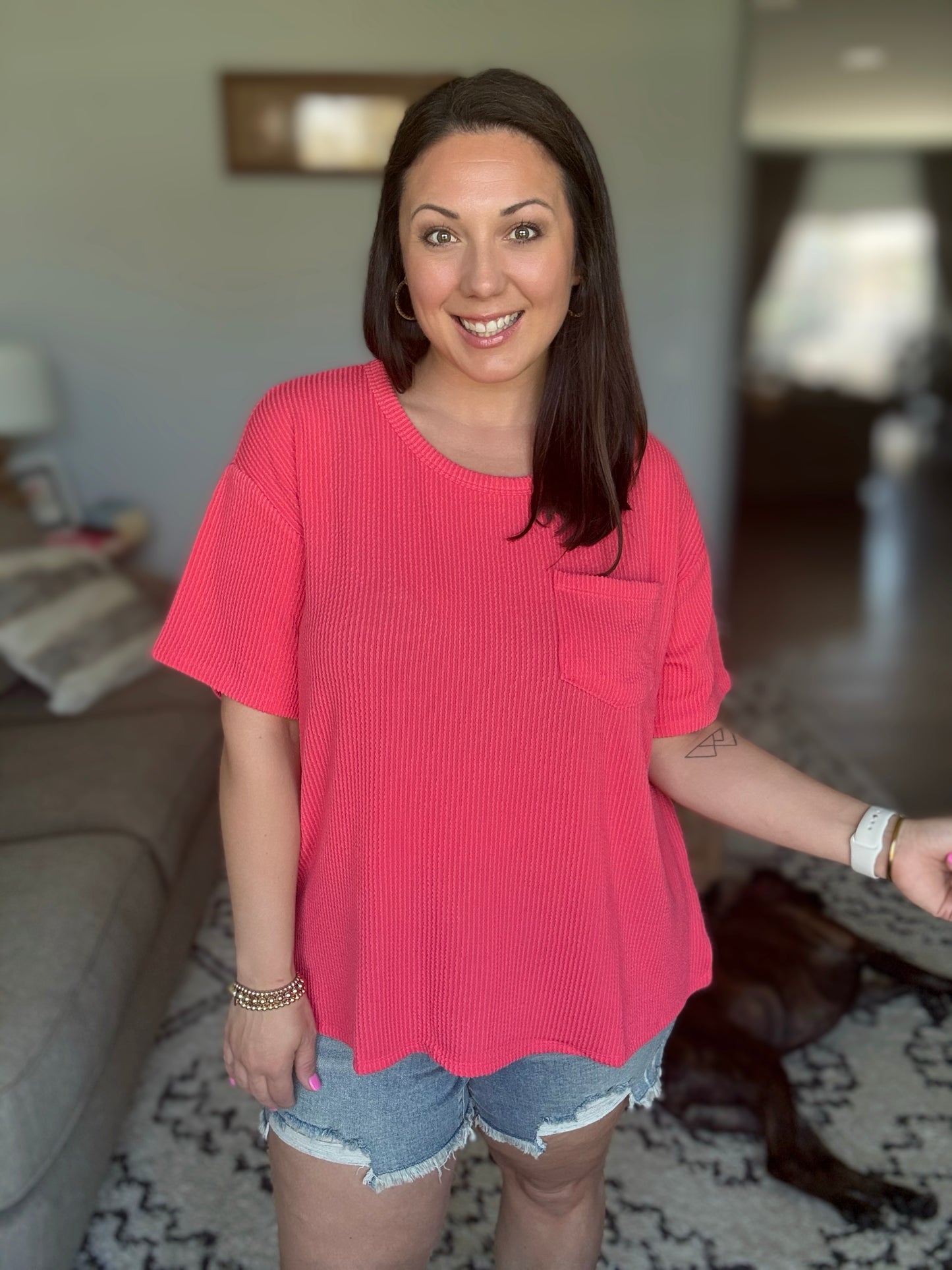 The Go-To Tee in Summer Coral