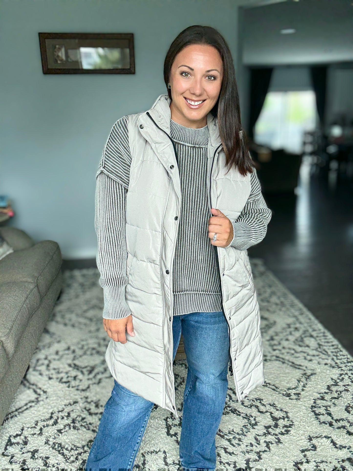 Zenana Washed Side Slit Oversized Sweater in Mocha