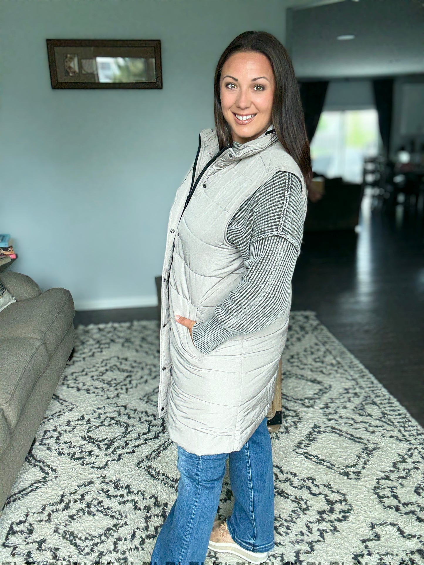 Zenana Washed Side Slit Oversized Sweater in Mocha