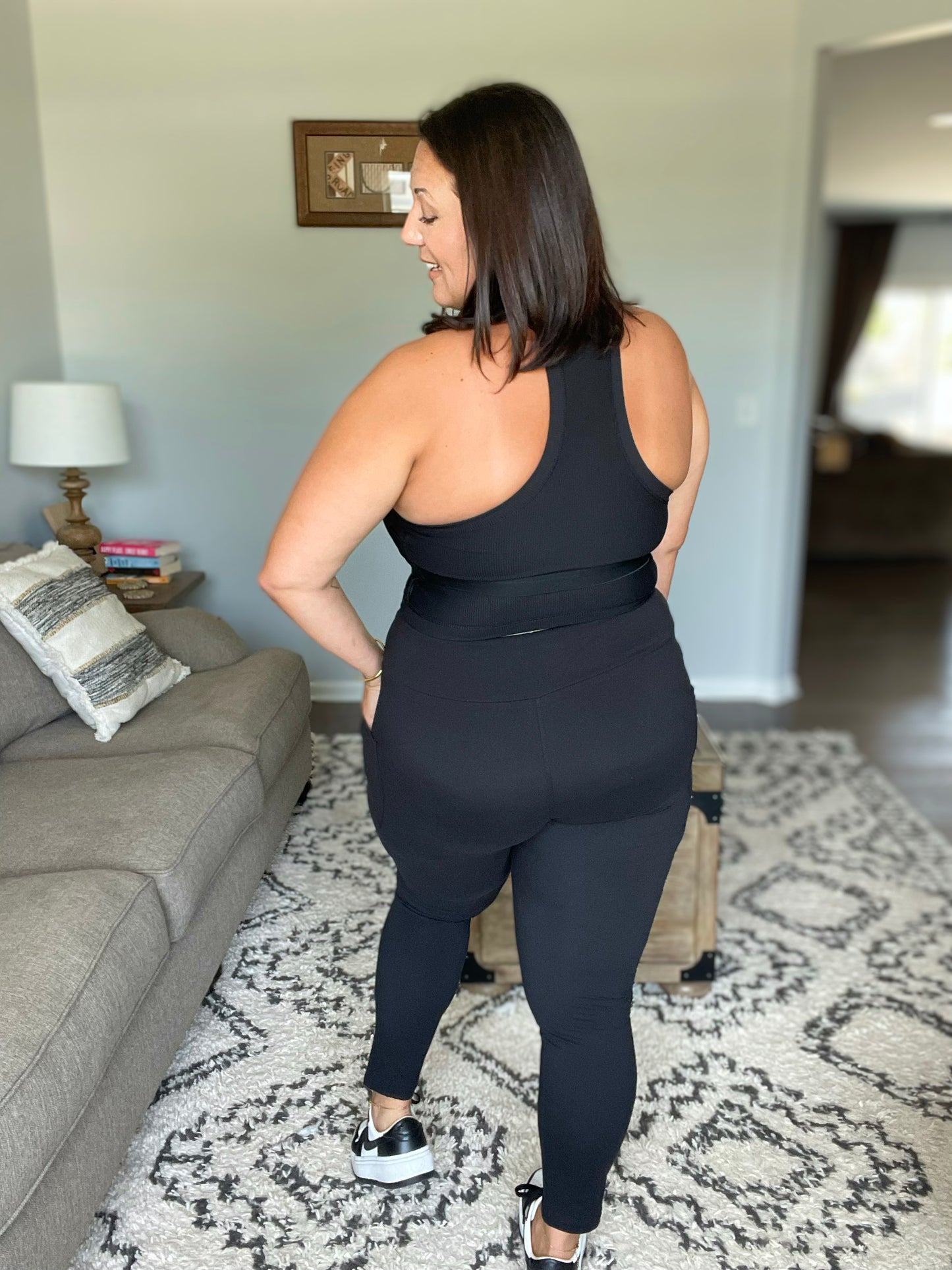 JuliaRose Luxe Full Length Leggings with Pockets in Black