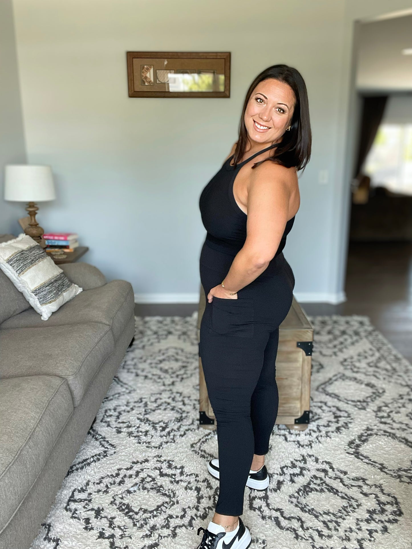 JuliaRose Luxe Full Length Leggings with Pockets in Black