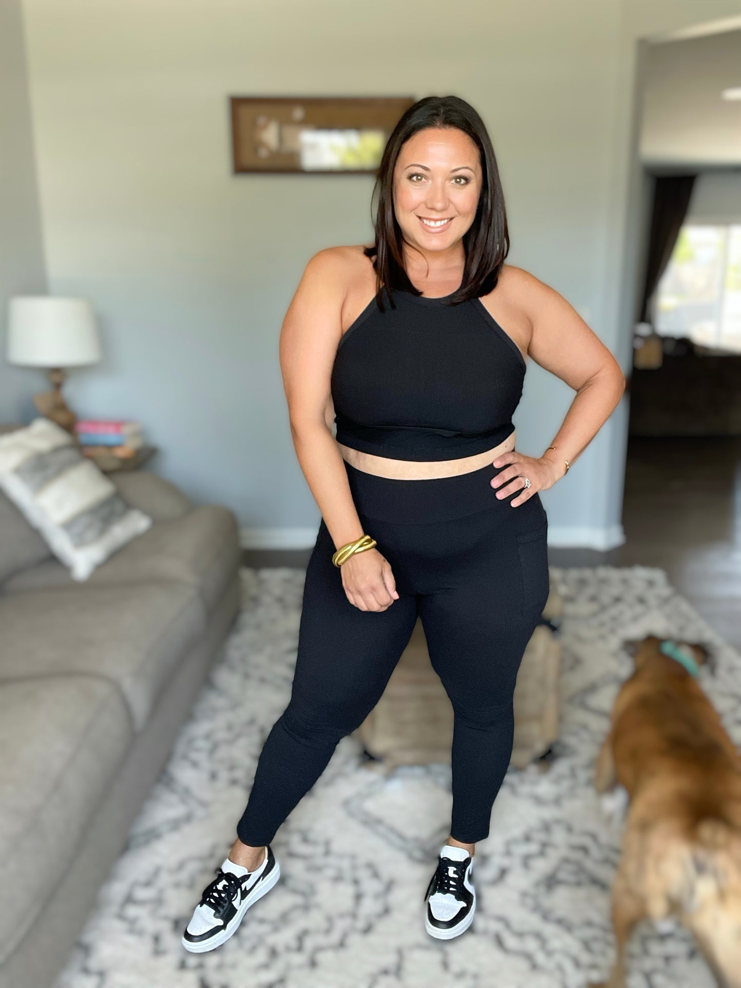 JuliaRose Luxe Full Length Leggings with Pockets in Black