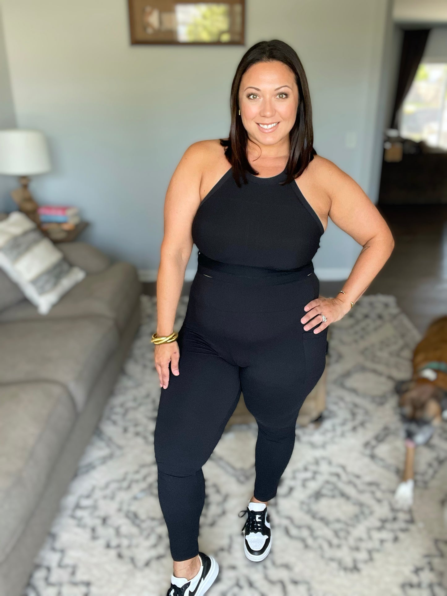JuliaRose Luxe Full Length Leggings with Pockets in Black