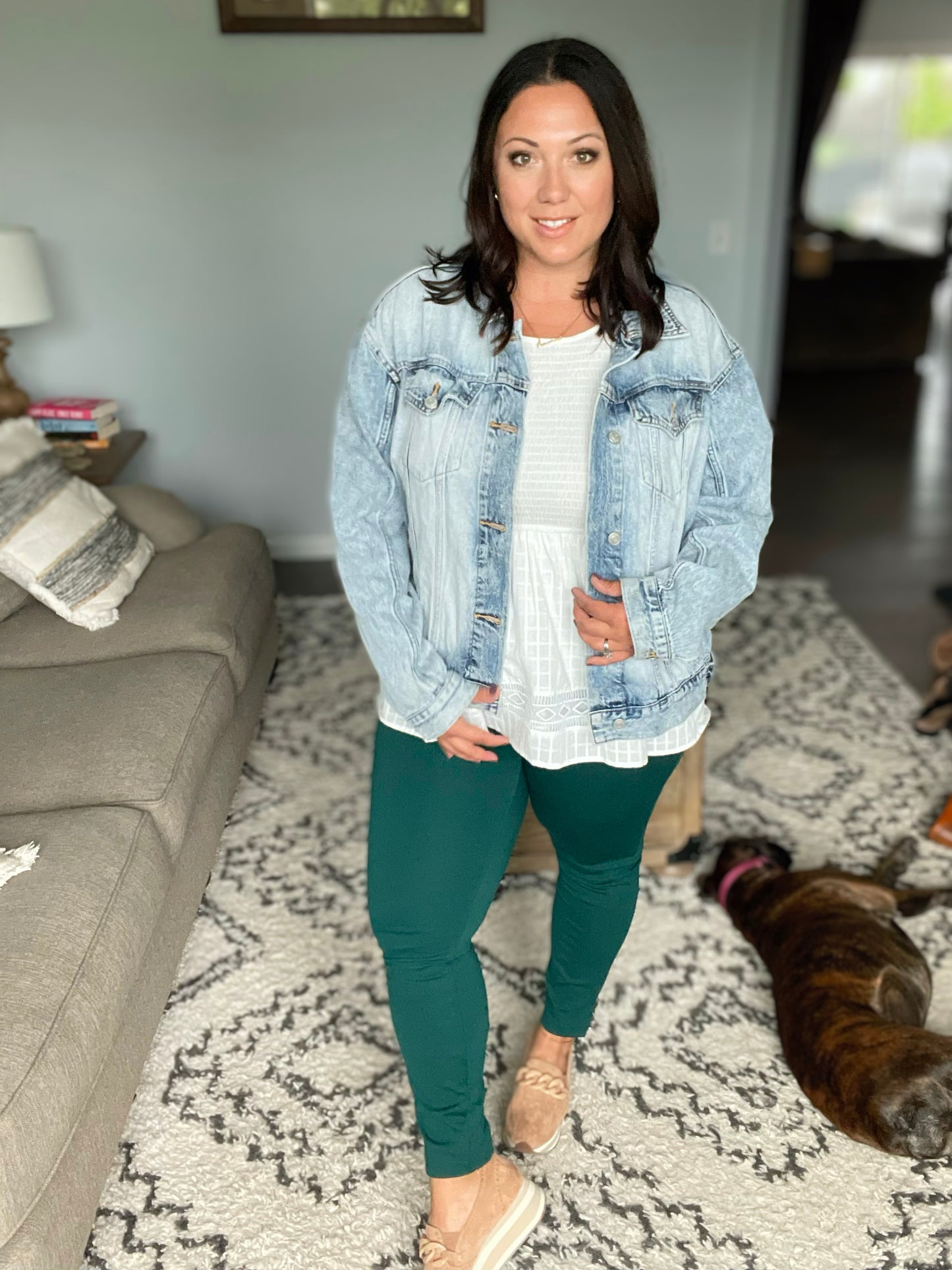 Magic Skinny 28" Pants in Hunter Green