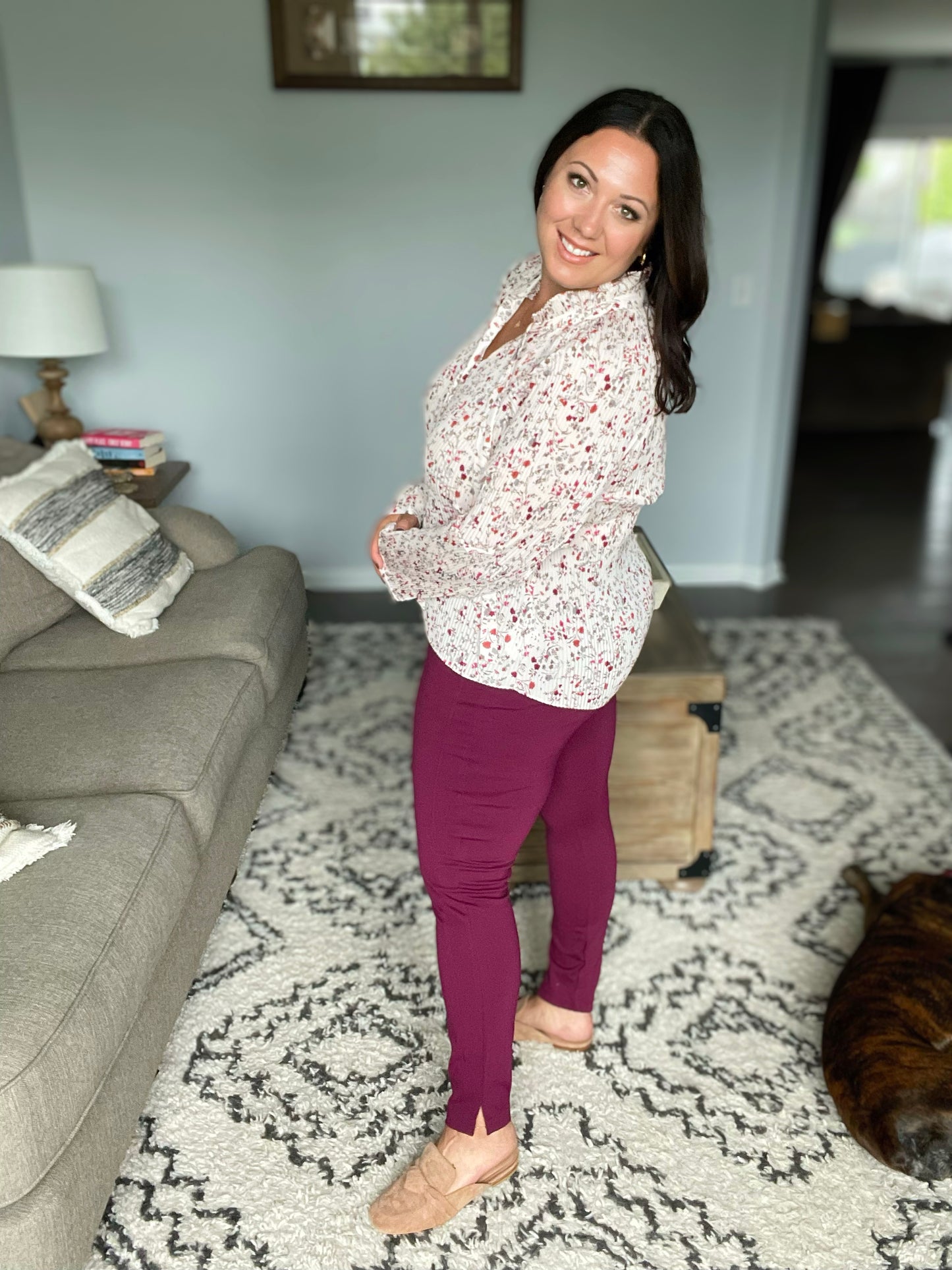 Magic Skinny 28" Pants in Wine
