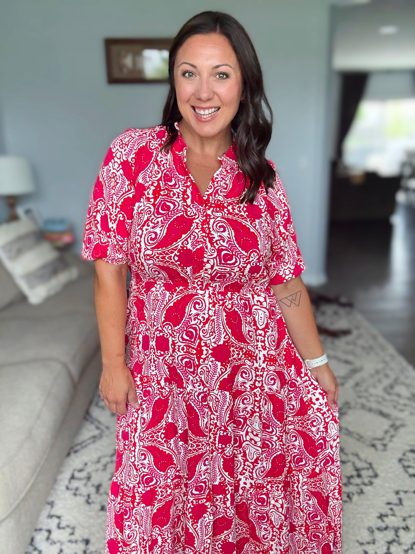 Strolling By Floral Maxi Dress in Pink and Red