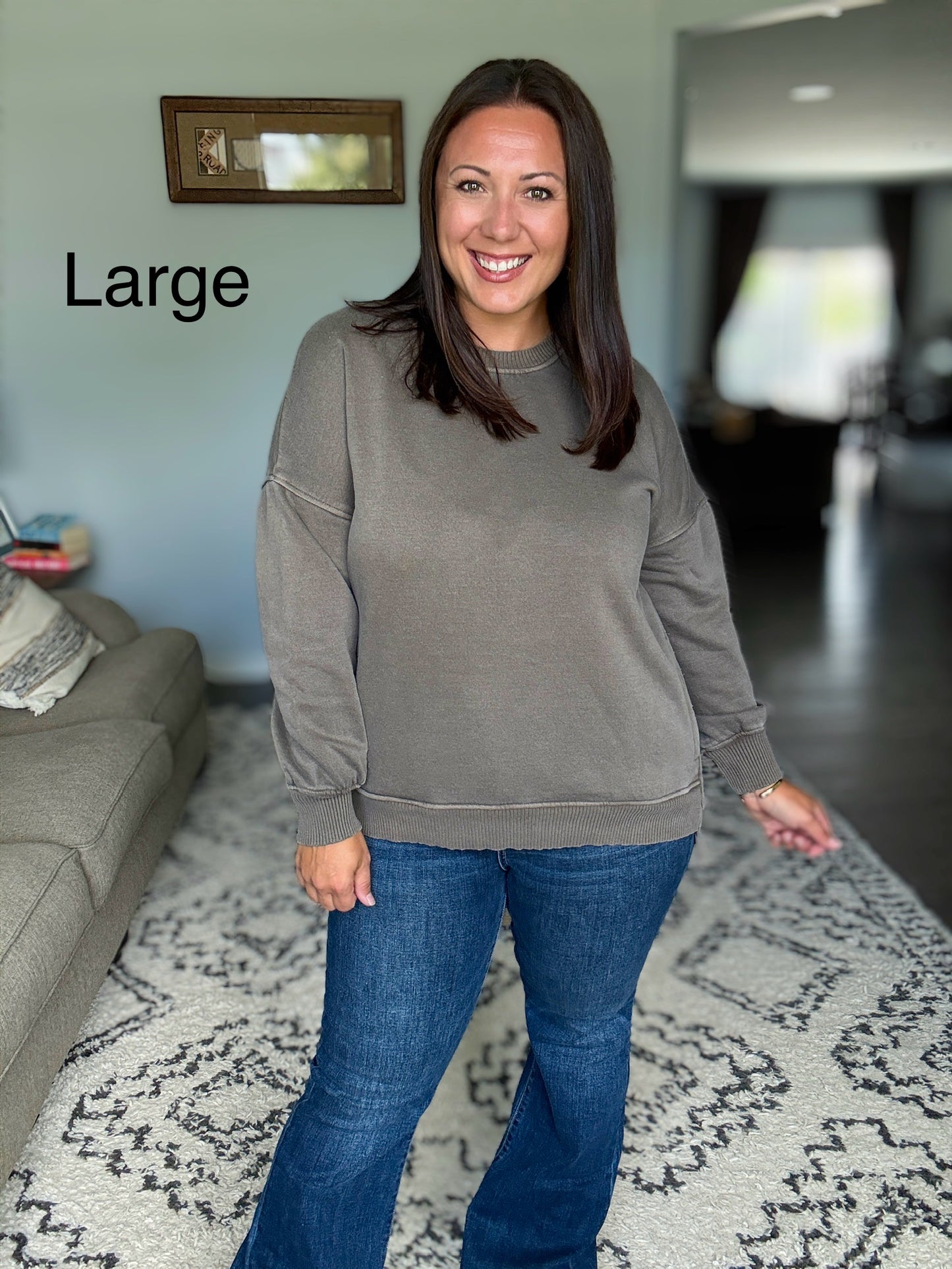 Talk Cozy to Me Stepped Hem Pullover in Brown