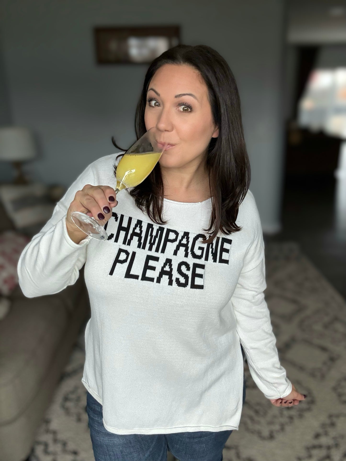 Champagne Please Lightweight Sweater