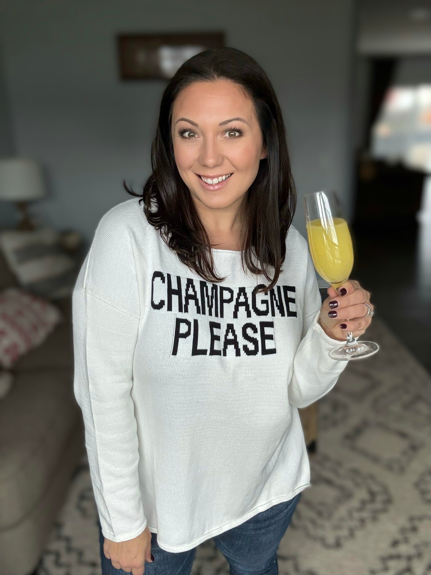 Champagne Please Lightweight Sweater