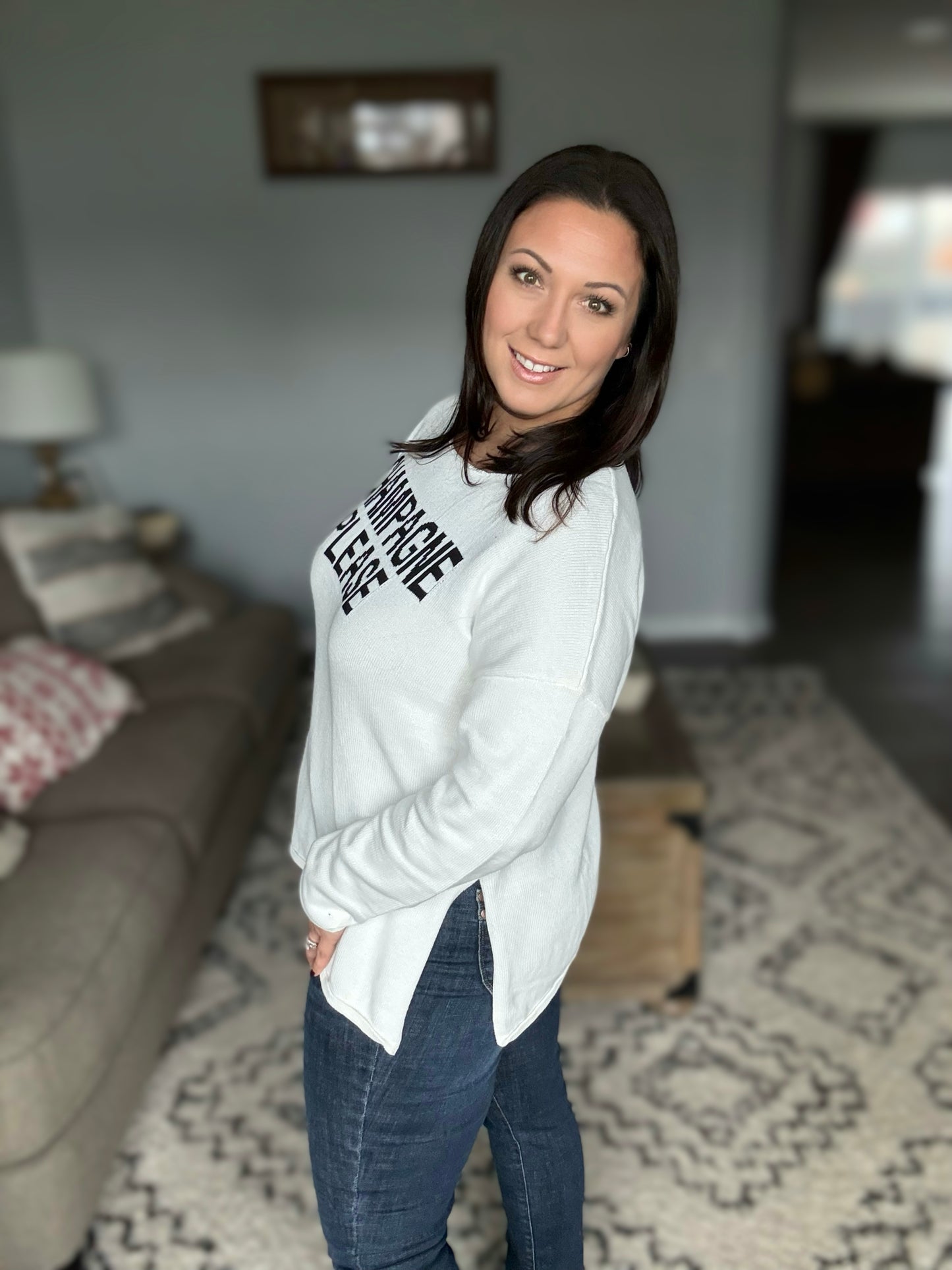 Champagne Please Lightweight Sweater