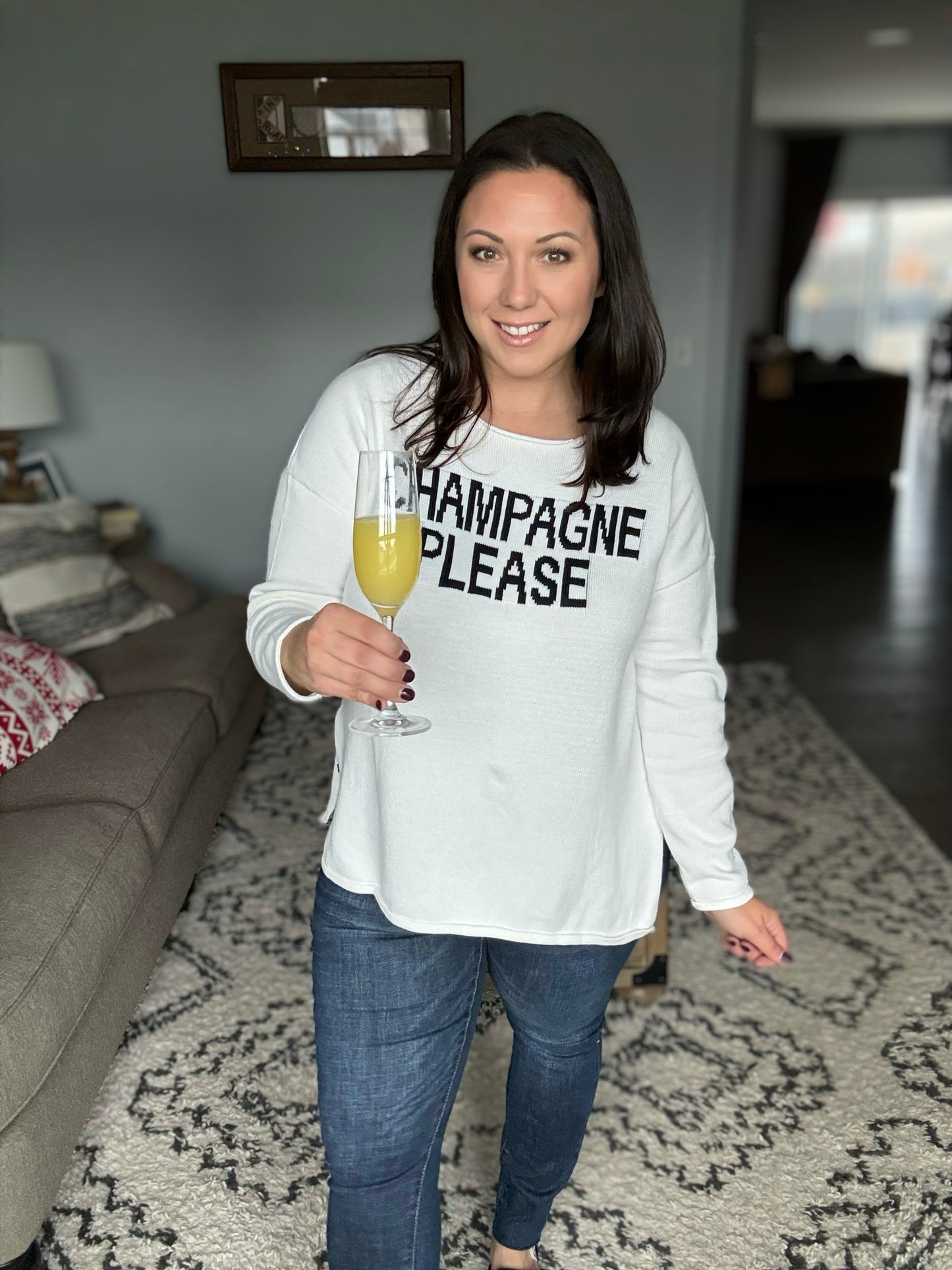 Champagne Please Lightweight Sweater