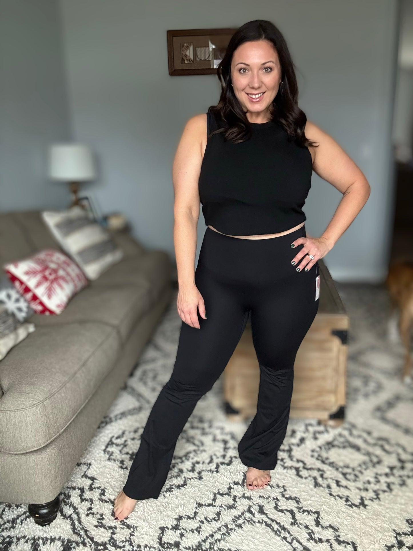 Fallon Flare Suck and Tuck Leggings in Black