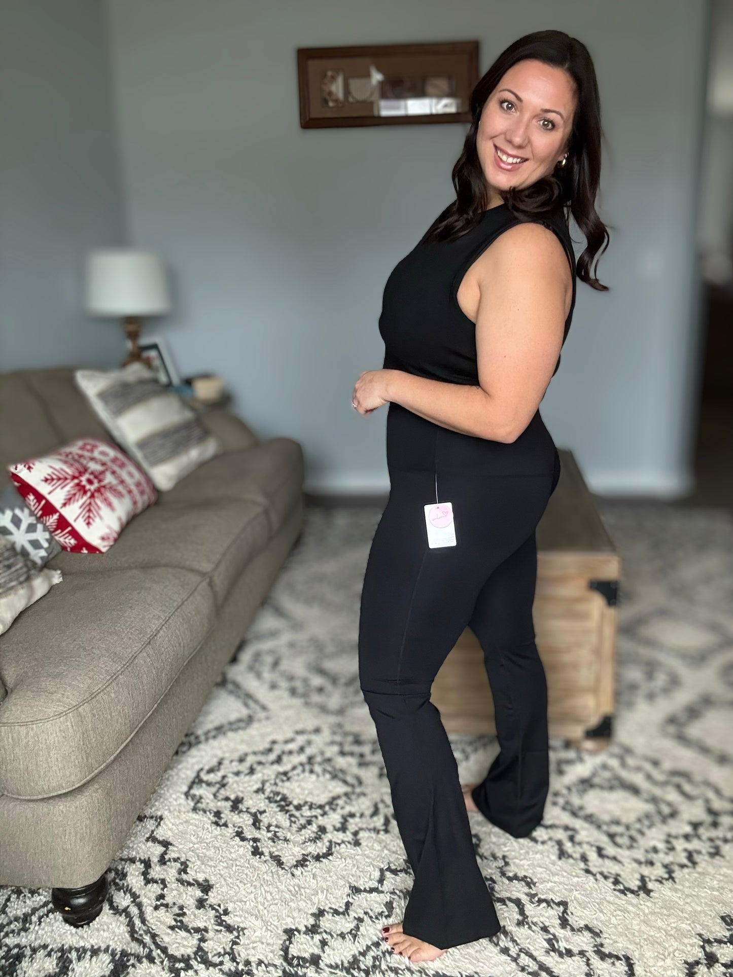 Fallon Flare Suck and Tuck Leggings in Black
