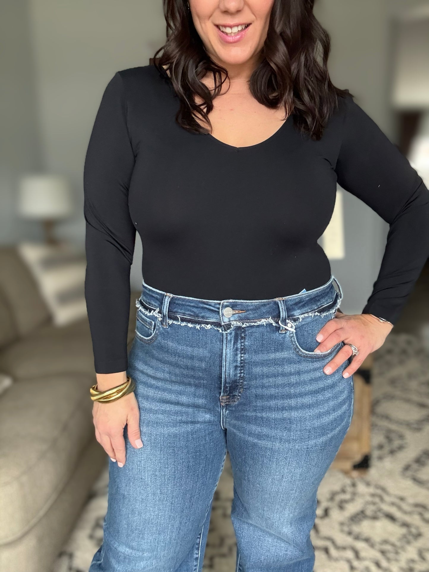 RISEN Tummy Control Release Hem Bootcut Jeans