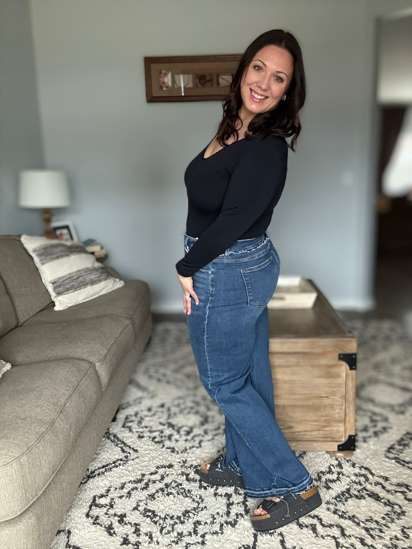 RISEN Tummy Control Release Hem Bootcut Jeans
