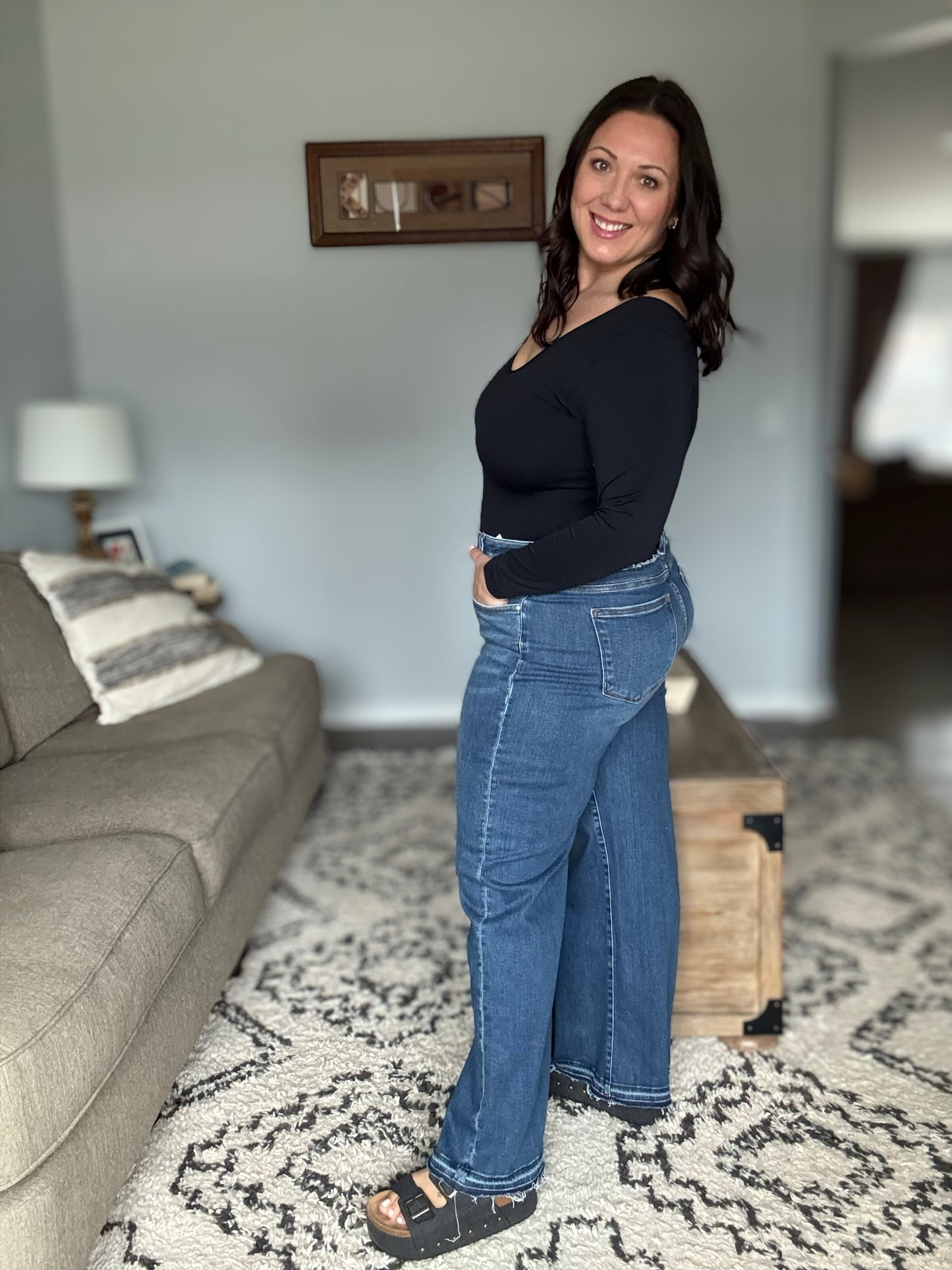 RISEN Tummy Control Release Hem Bootcut Jeans