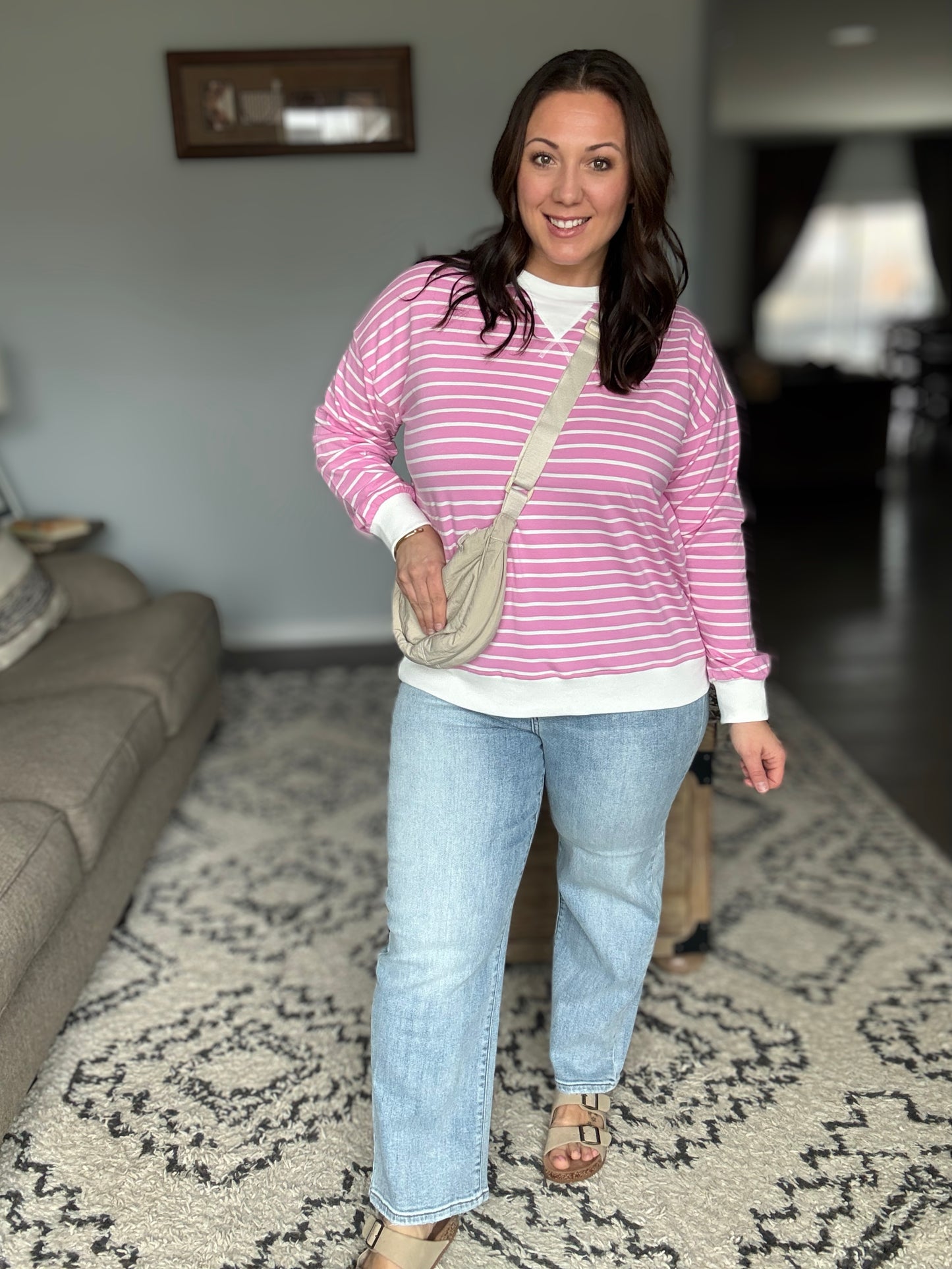 Essentially Everything Round Mini Crossbody Bag in Off White