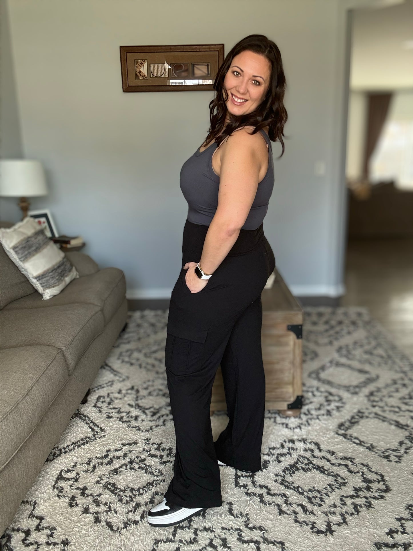 Race to Relax Cargo Pants in Black