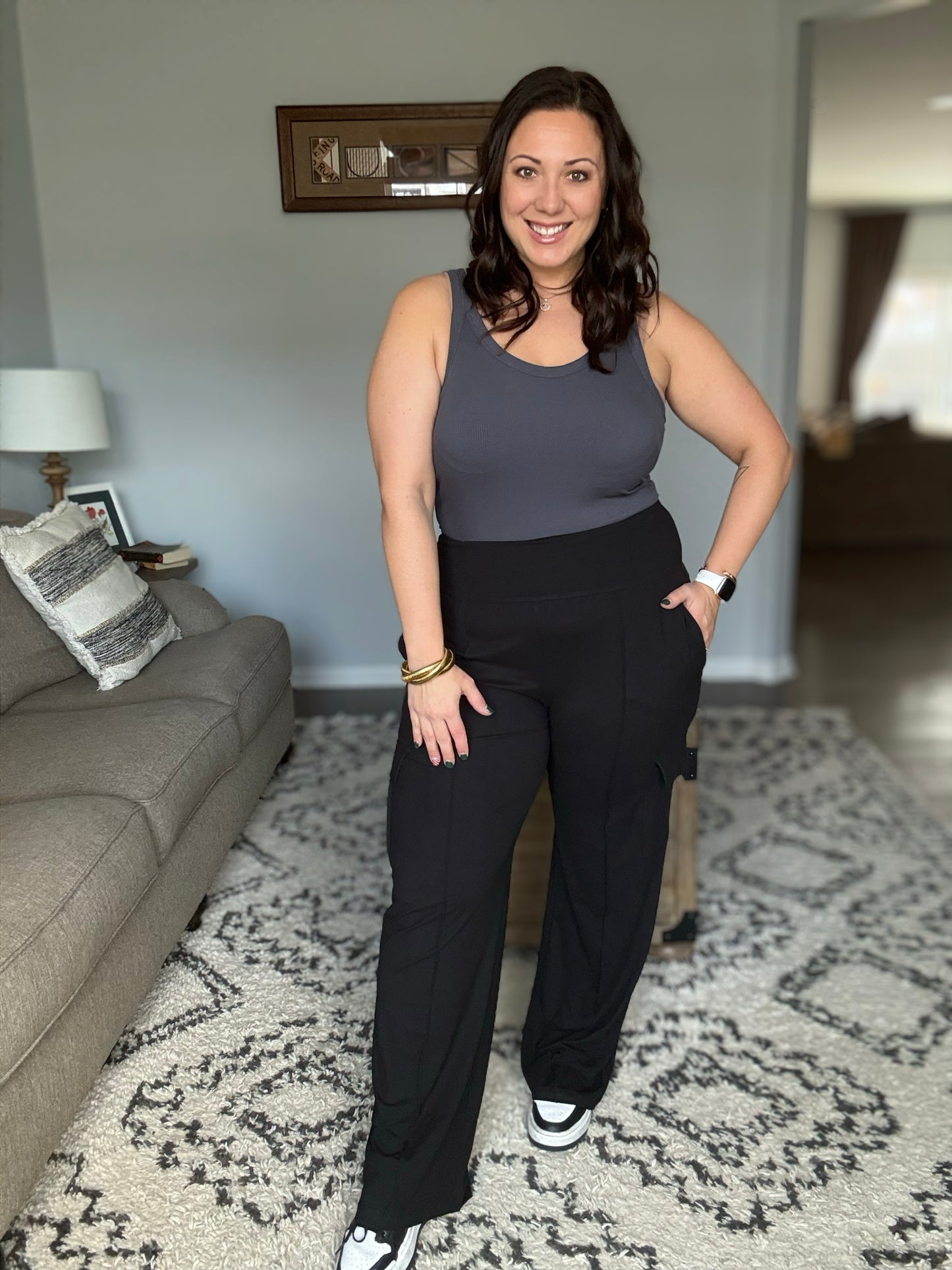 Race to Relax Cargo Pants in Black
